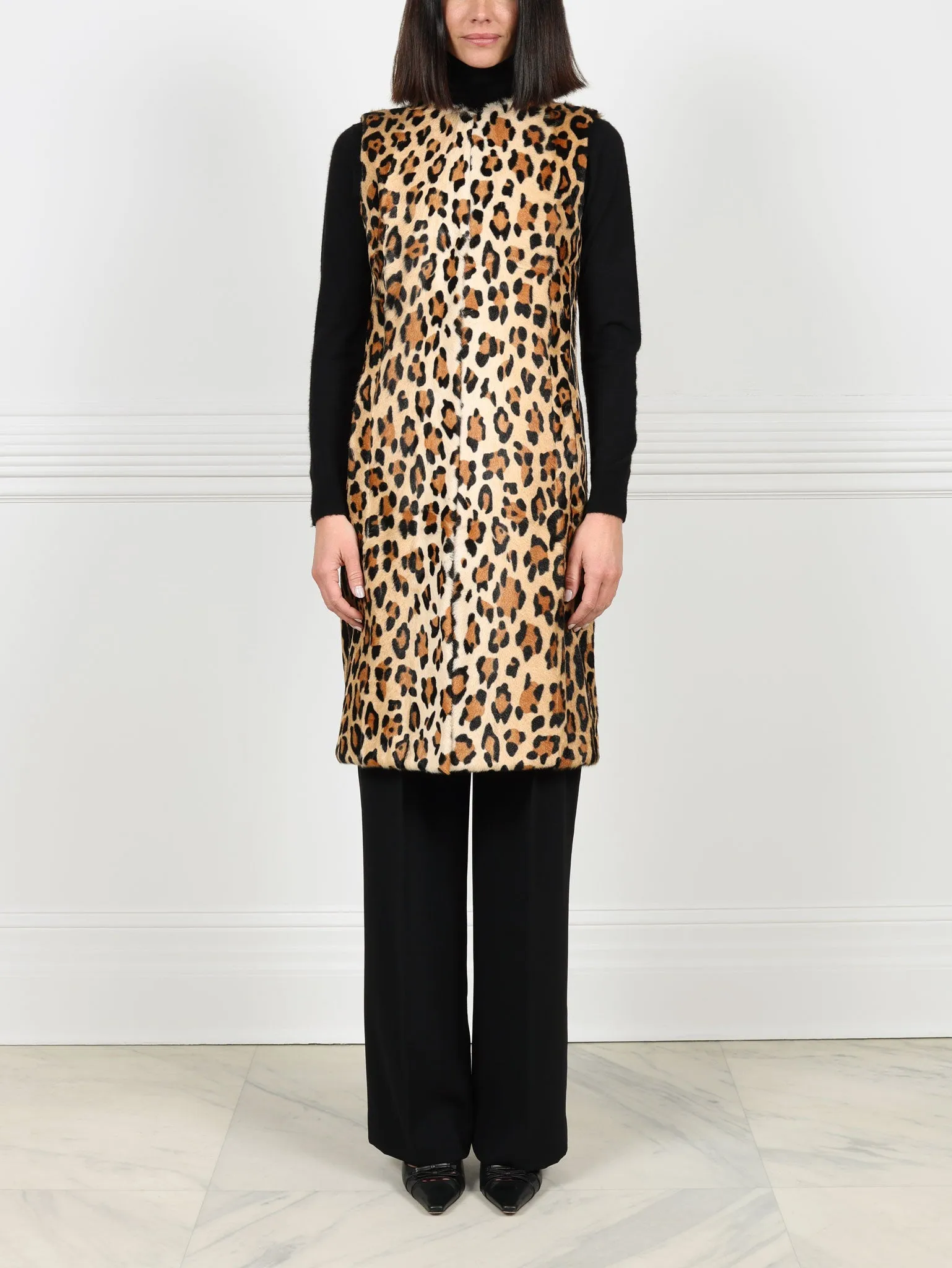 Leopard Shearling Vest sold by Pologeorgis product image thumbnail 2