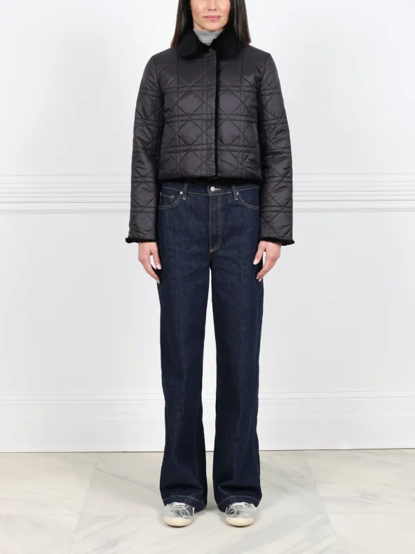 Quilted Sheared Fur Reversible Crop Jacket sold by Pologeorgis