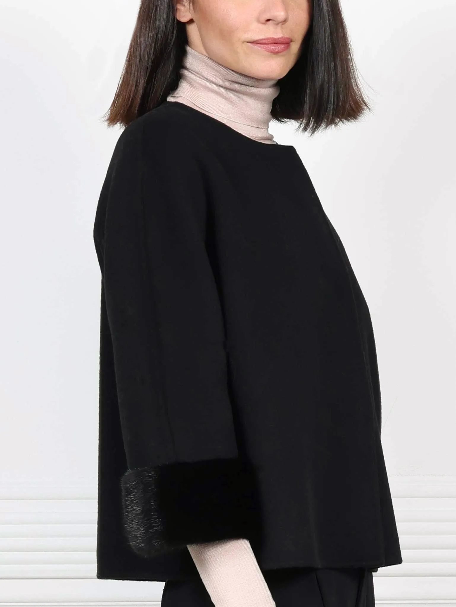 The Cookie Double Face Jacket with Mink Fur Cuffs sold by Pologeorgis product image thumbnail 2