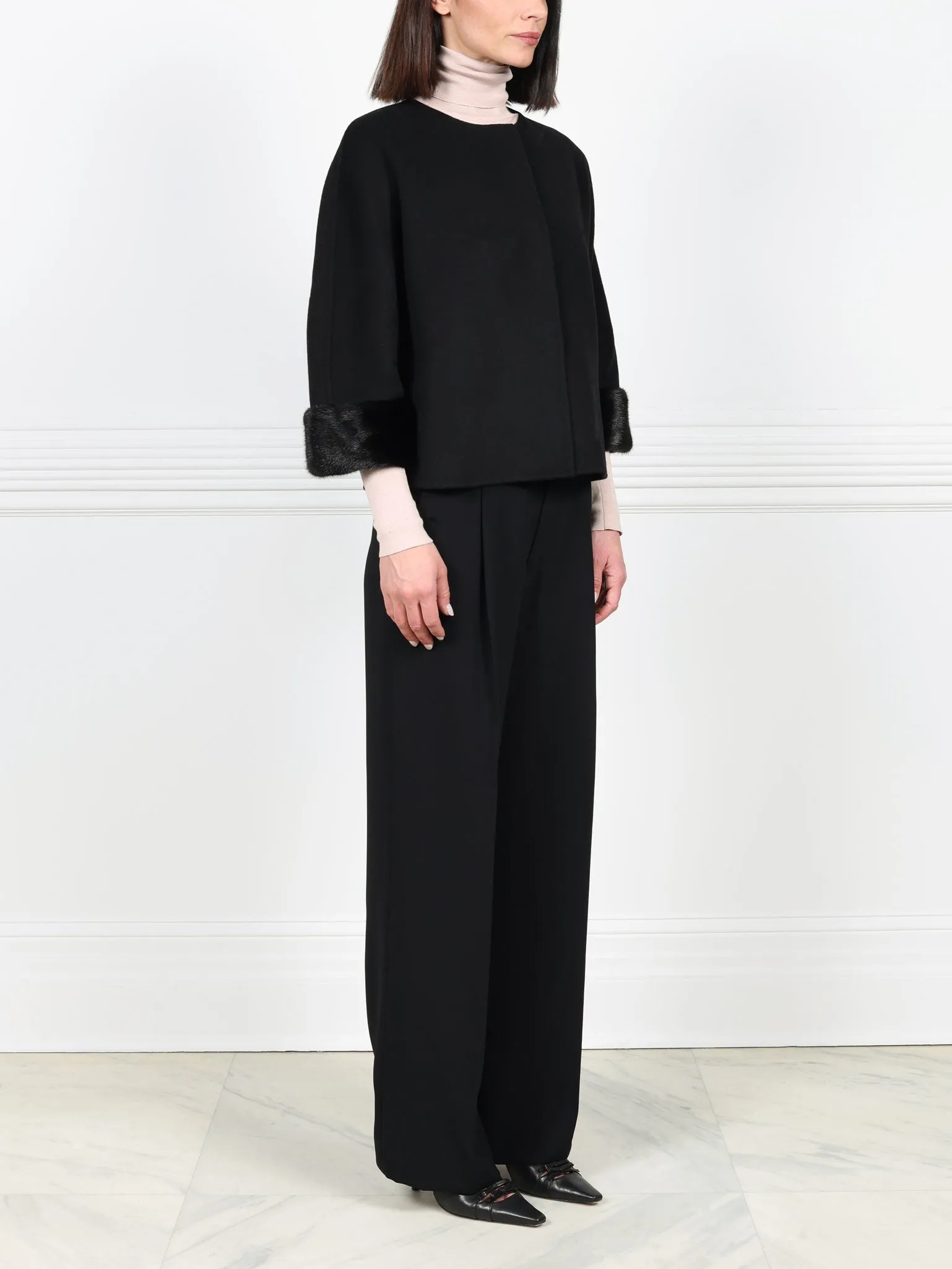 The Cookie Double Face Jacket with Mink Fur Cuffs sold by Pologeorgis product image thumbnail 4