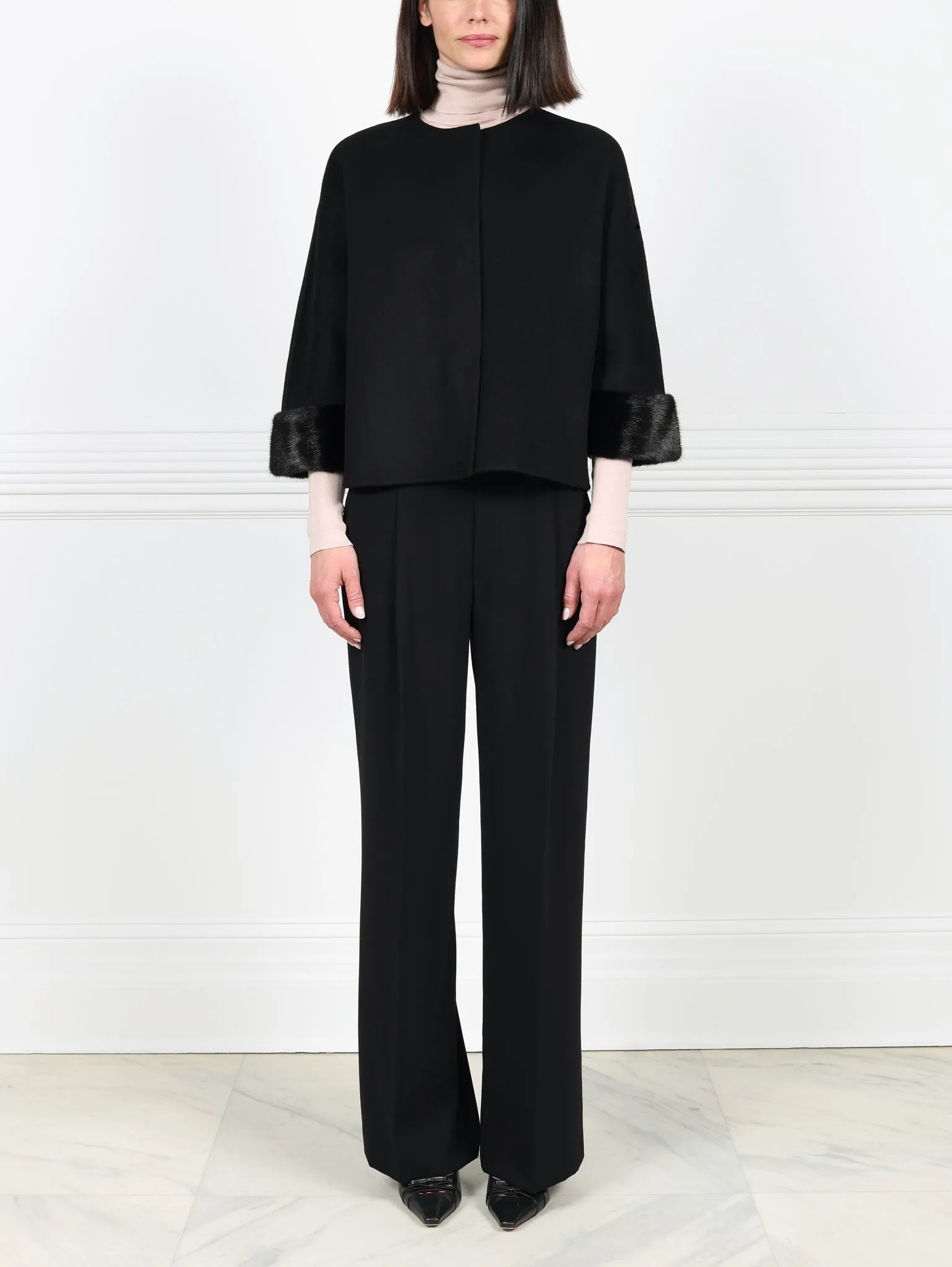 The Cookie Double Face Jacket with Mink Fur Cuffs sold by Pologeorgis product image thumbnail 3