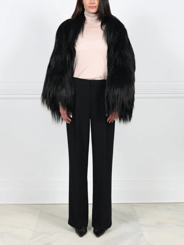 Tubular Long Hair Shearling Shrug sold by Pologeorgis