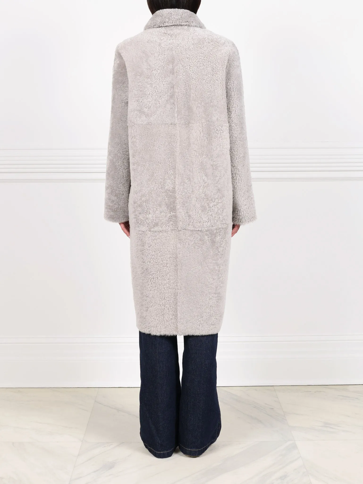 The Landen Button Down Curly Shearling Coat sold by Pologeorgis product image thumbnail 3