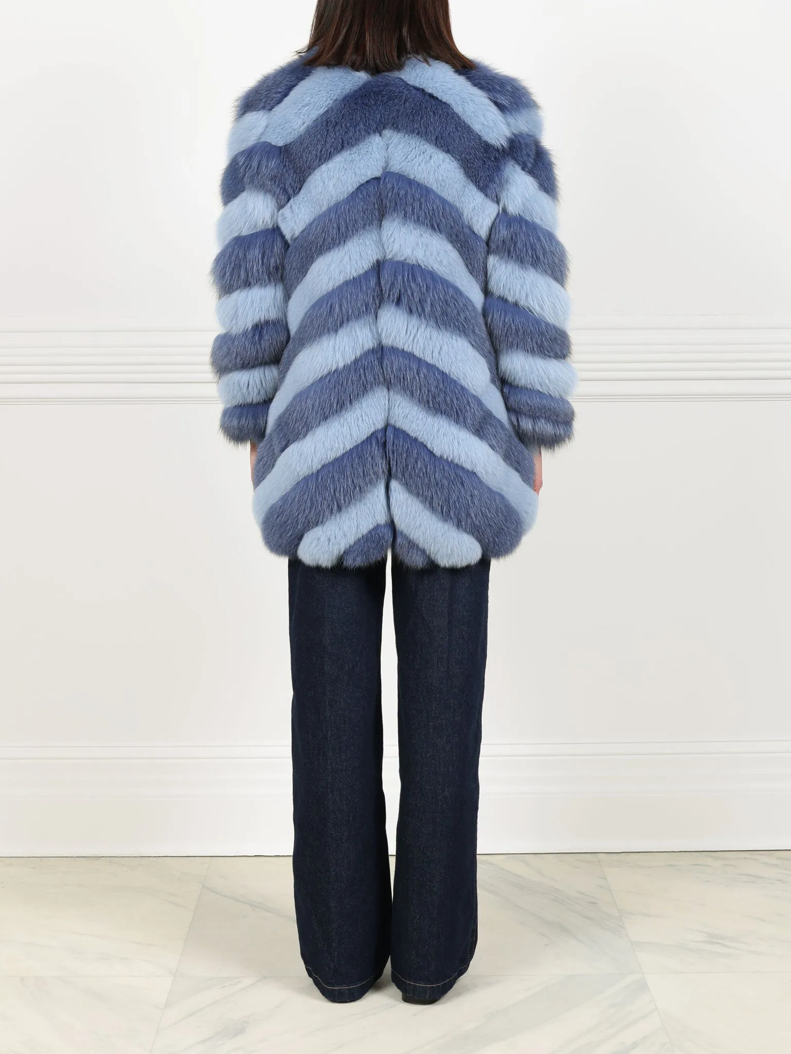 Diagonal 2 tone Fox Fur Coat sold by Pologeorgis product image thumbnail 3