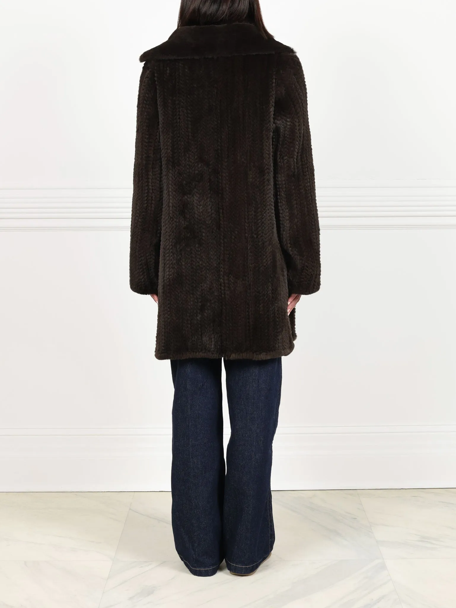 Knitted Mink Fur Coat in Brown sold by Pologeorgis product image thumbnail 3