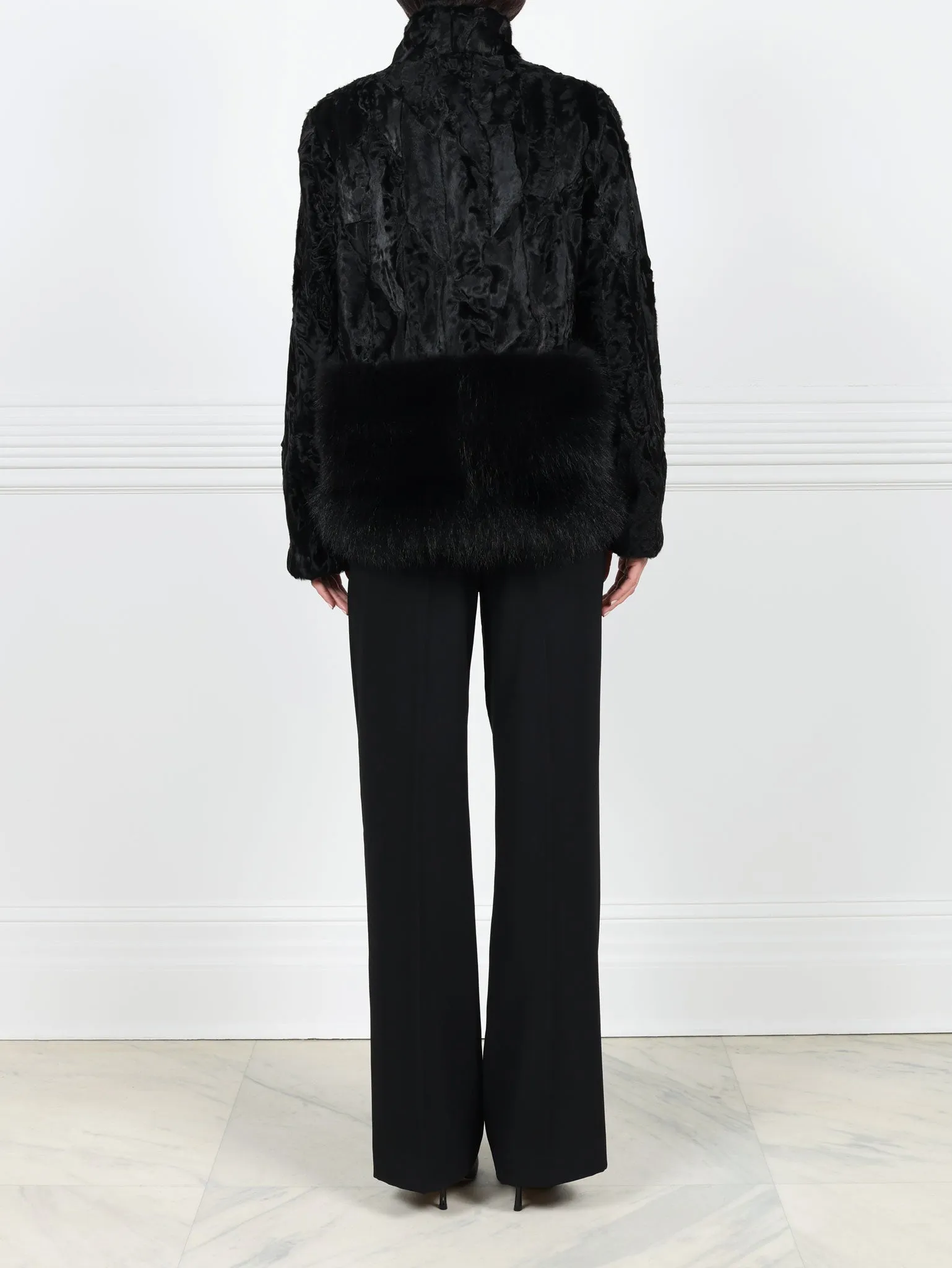 The Dover Upcycled Lamb Jacket with Fur Trim sold by Pologeorgis product image thumbnail 4