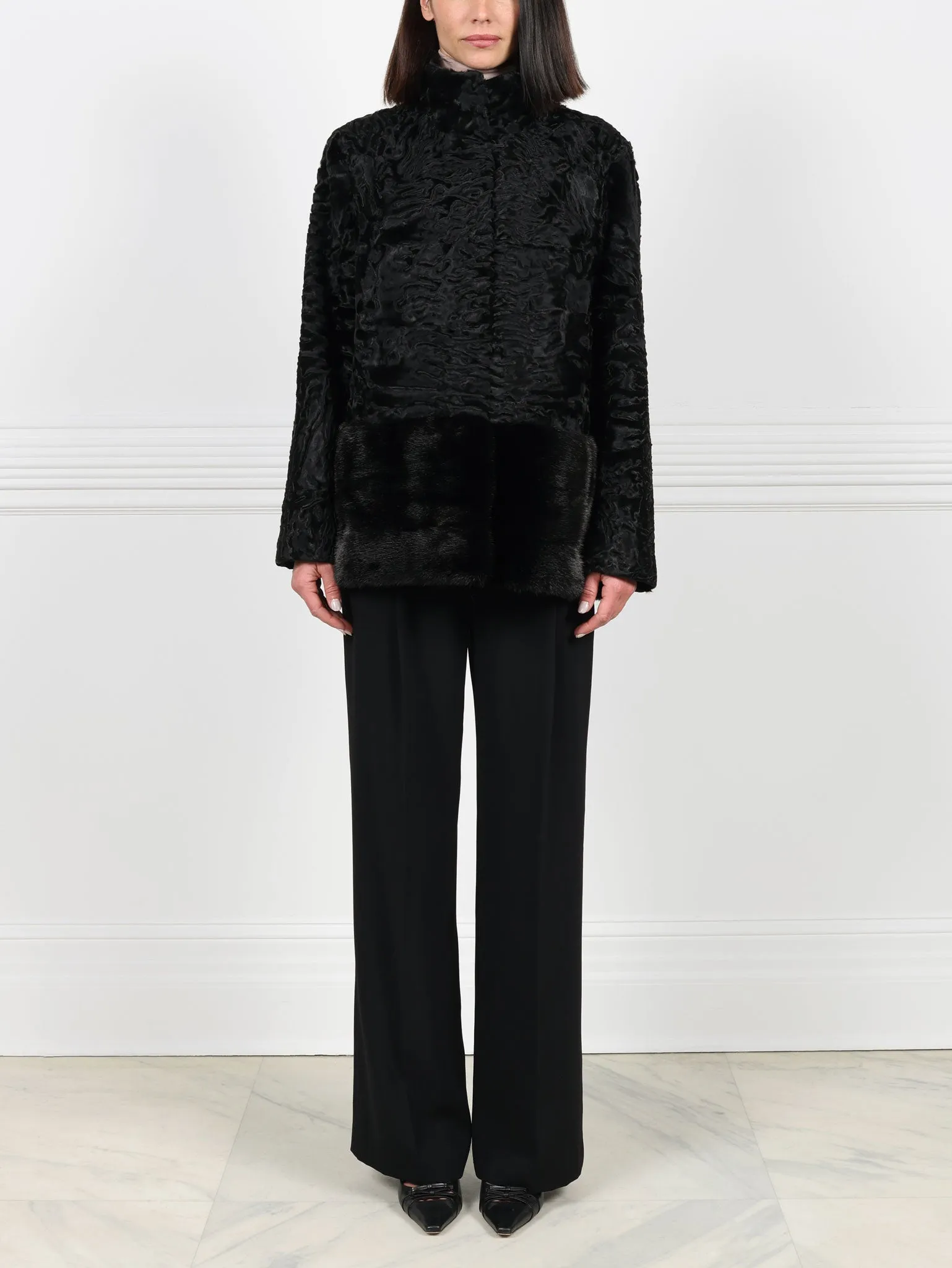 The Peplum Lamb and Mink Jacket sold by Pologeorgis product image thumbnail 2