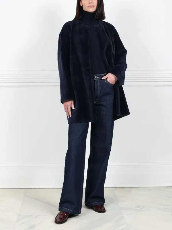 The Mindy Sueded Sheared Mink Fur Coat sold by Pologeorgis