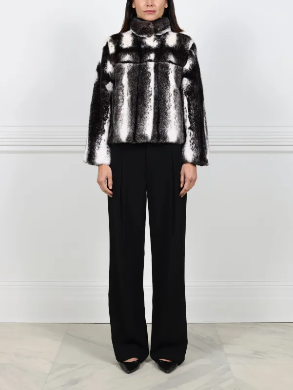 The Sawyer Cross Mink Fur Jacket sold by Pologeorgis