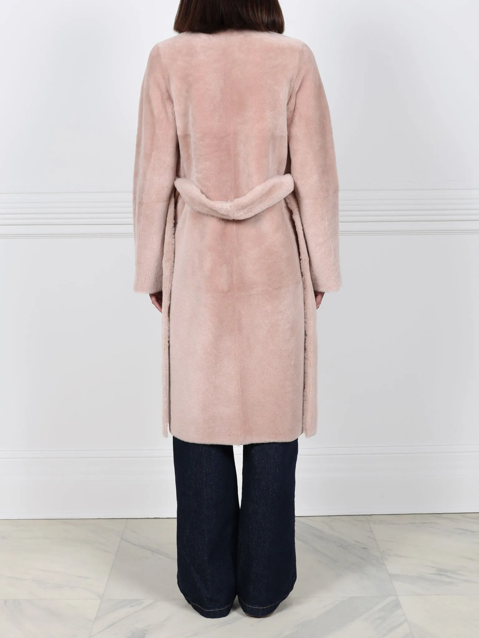 The Marilyn Reversible Belted Shearling Coat sold by Pologeorgis product image thumbnail 4