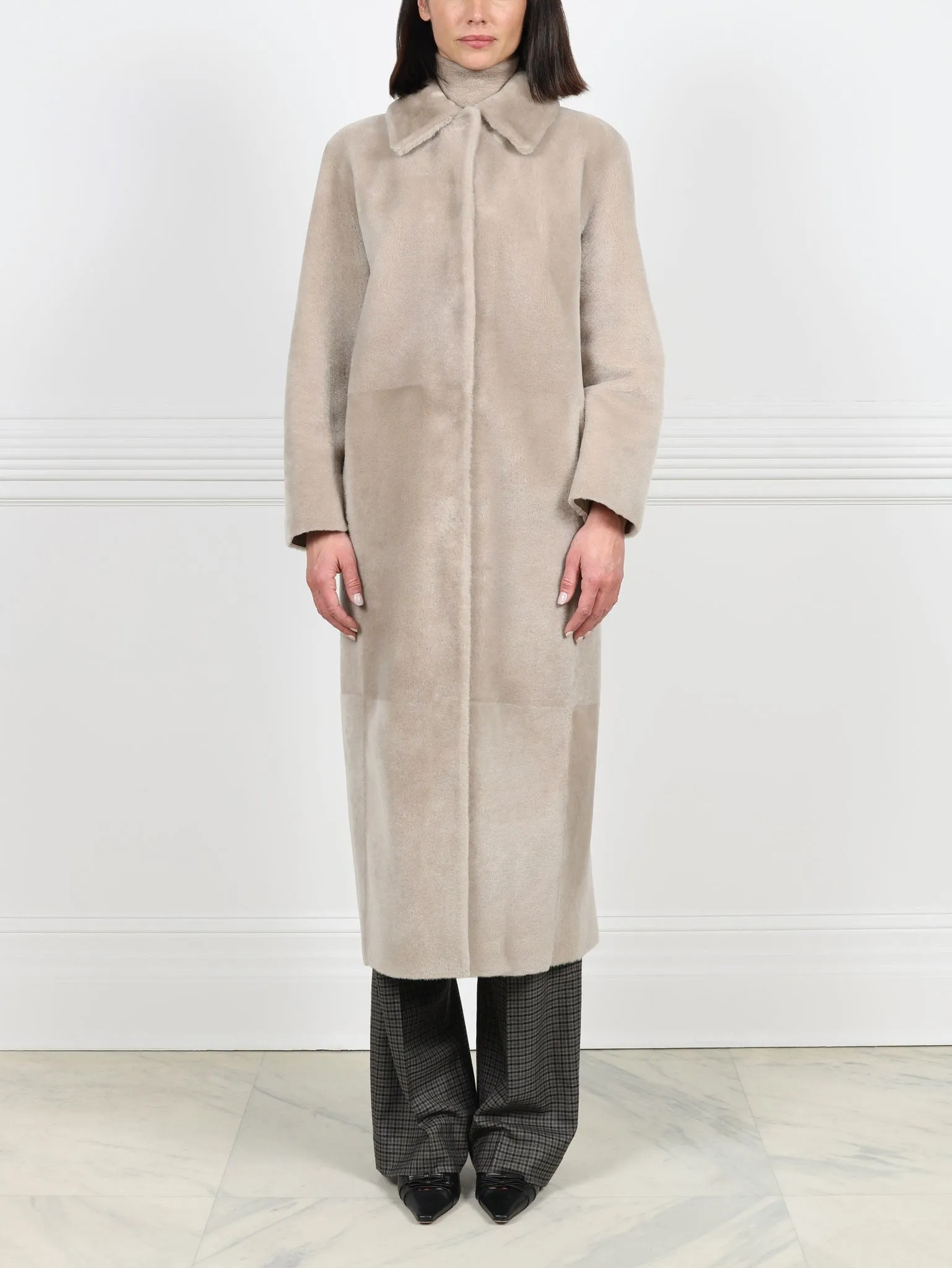 Beige Shearling Coat sold by Pologeorgis product image thumbnail 3