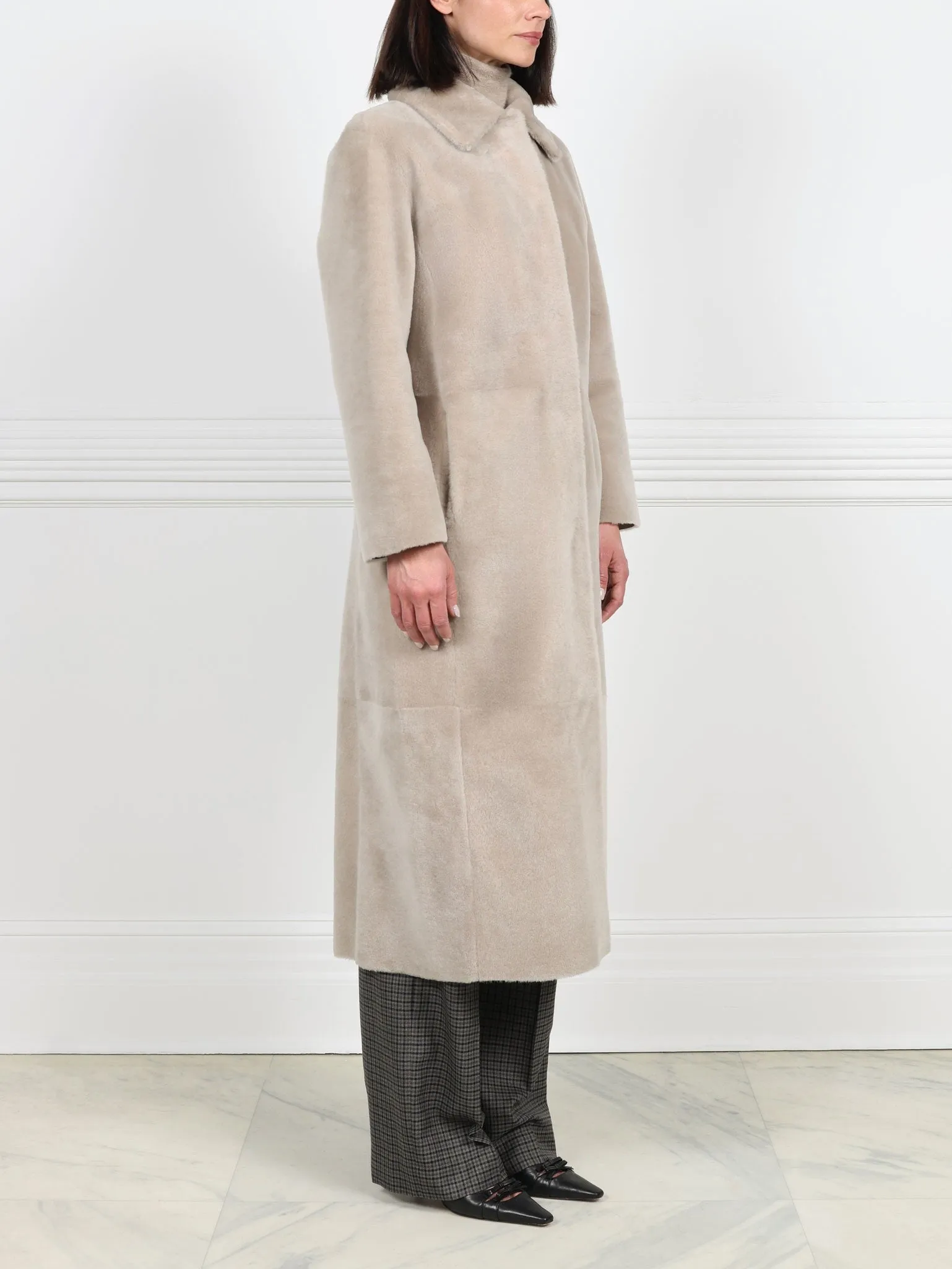 Beige Shearling Coat sold by Pologeorgis product image thumbnail 2