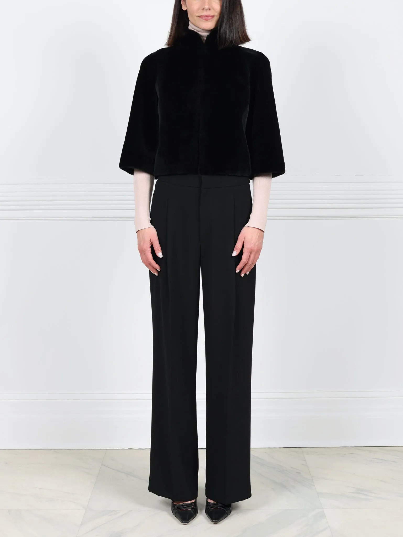 Shearling Cropped Jacket sold by Pologeorgis product image thumbnail 4