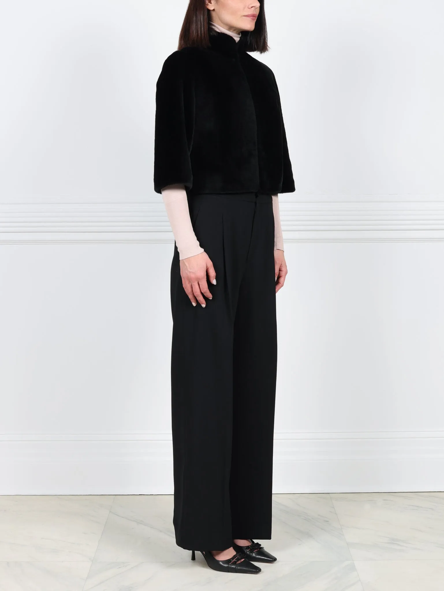 Shearling Cropped Jacket sold by Pologeorgis product image thumbnail 2