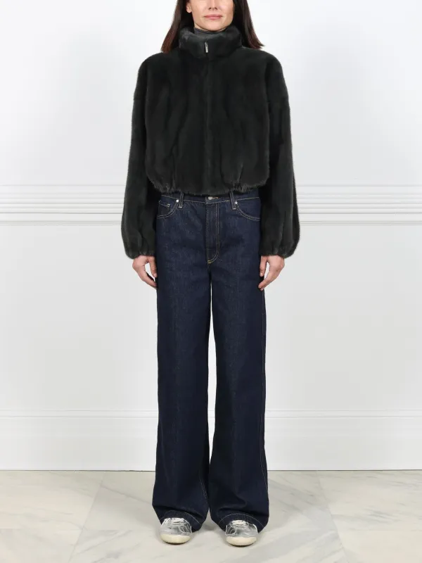Mink Fur Zip Bomber Jacket sold by Pologeorgis