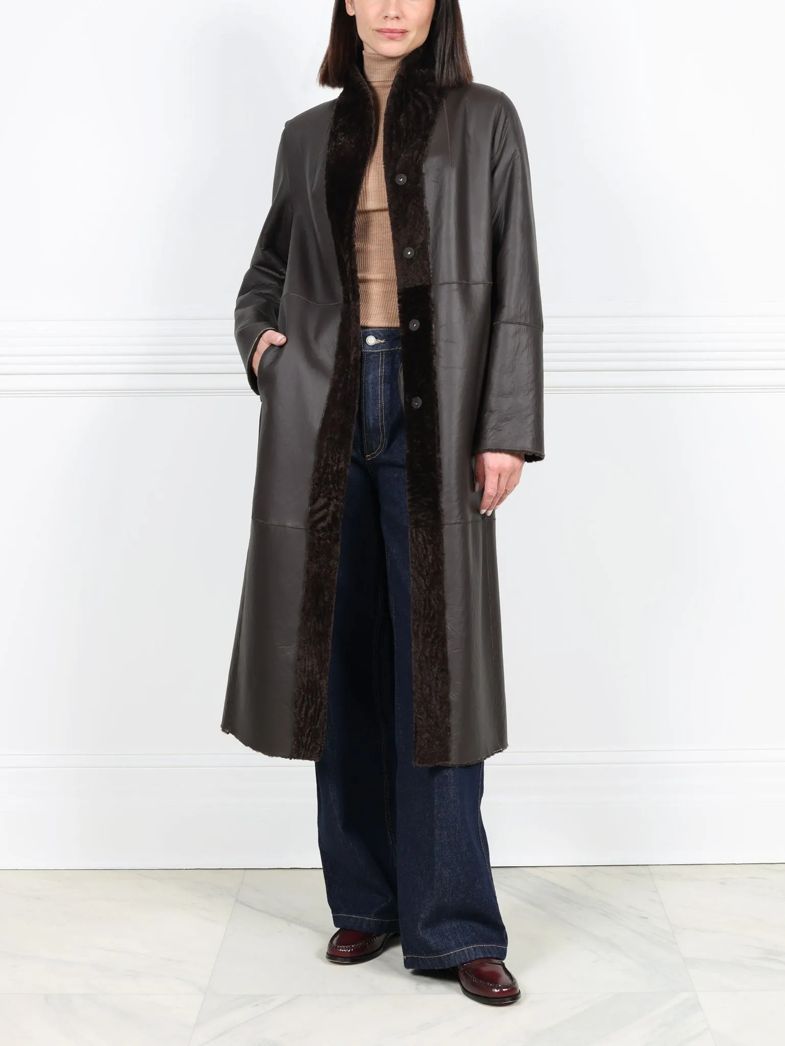 The Cleo Reversible Shearling Coat sold by Pologeorgis product image thumbnail 2