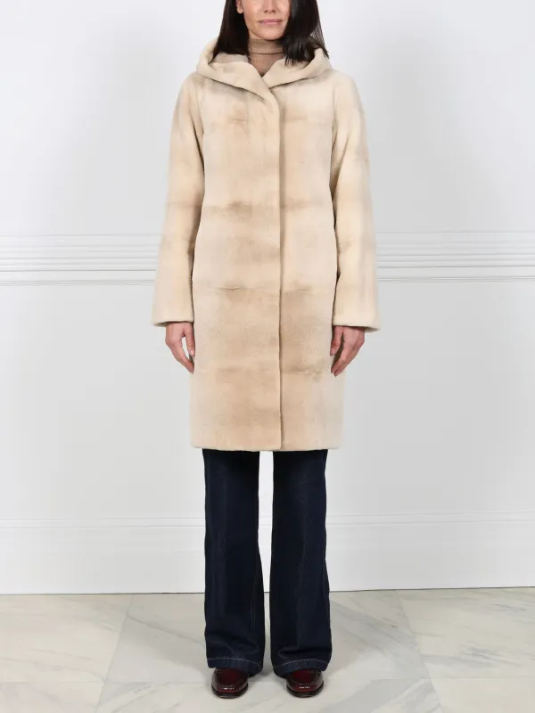 The Sandy Sheared Mink Reversible Coat sold by Pologeorgis