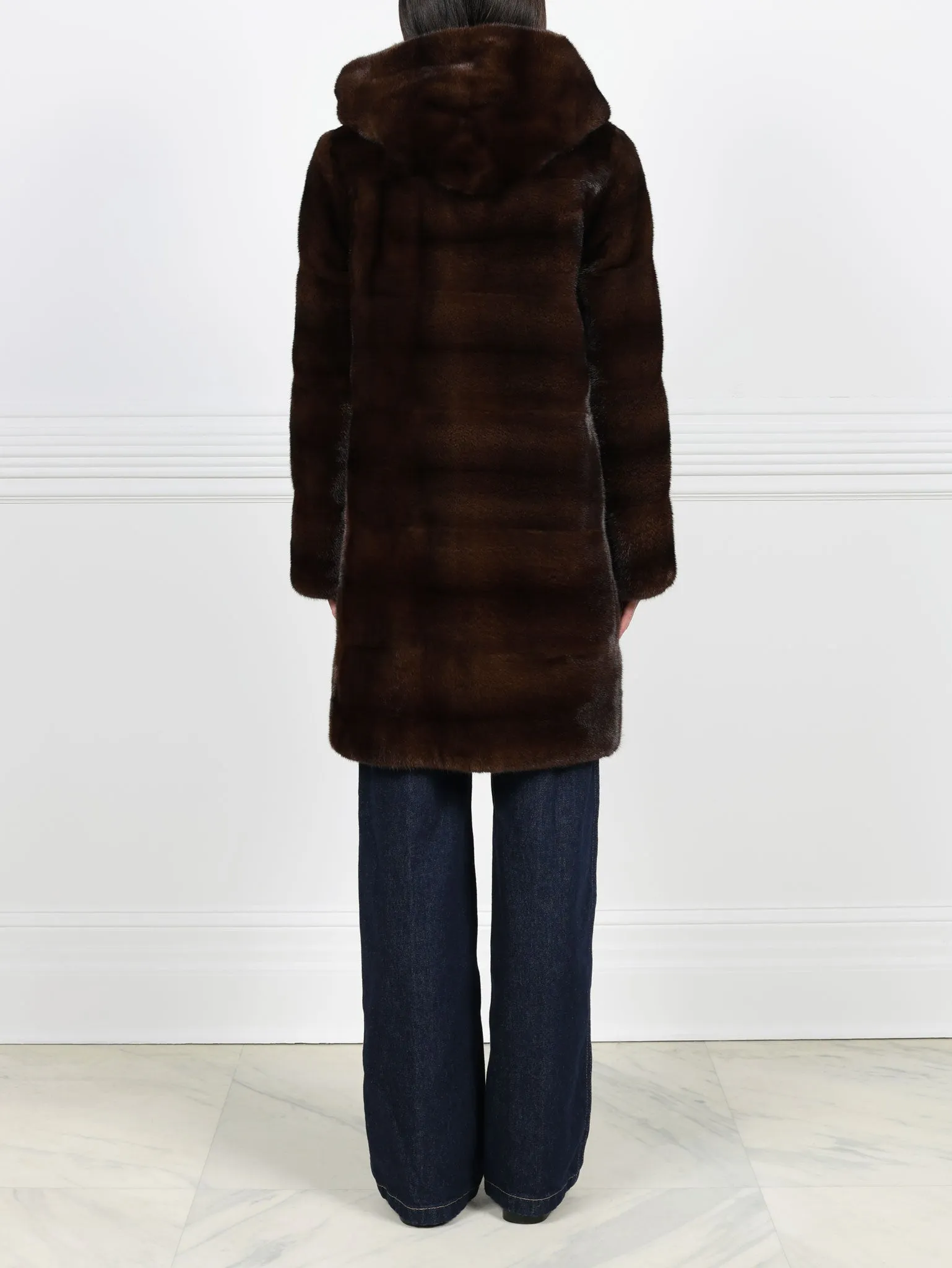 The Sharon Hooded Mink Fur Short Coat sold by Pologeorgis product image thumbnail 3