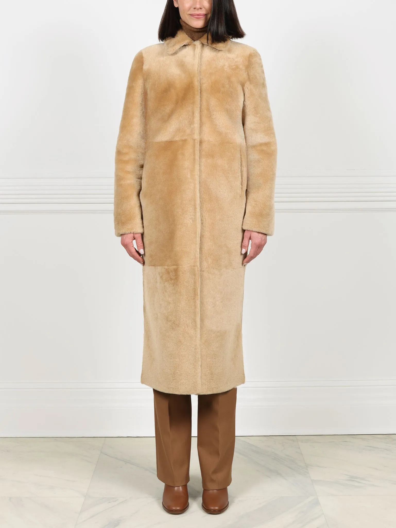 Camel Shearling Coat sold by Pologeorgis product image thumbnail 5