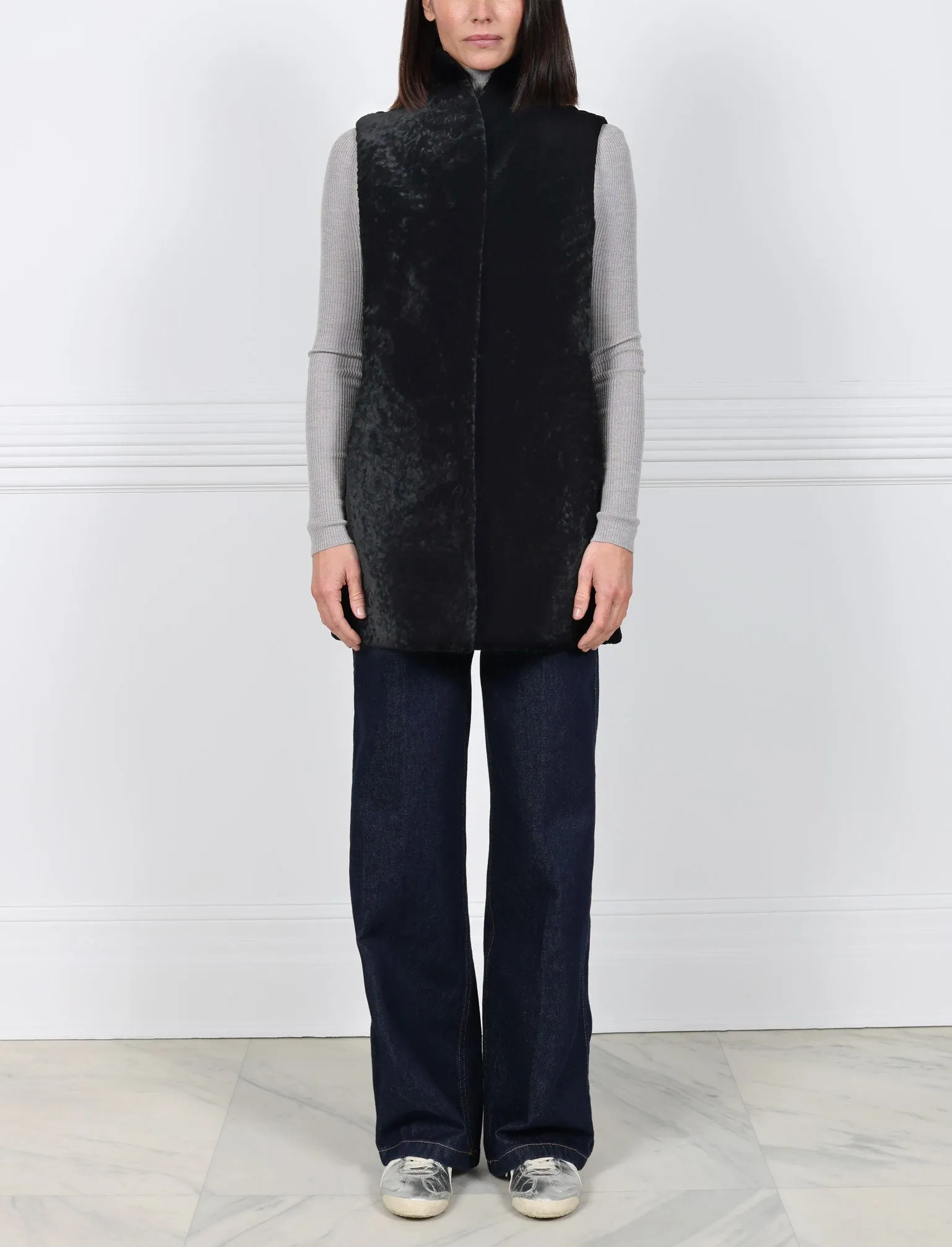 The Rondi Sheared Cosmos Shearling Vest sold by Pologeorgis