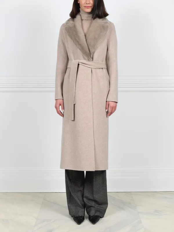 The Anita Wool Cashmere Coat with Mink Collar sold by Pologeorgis
