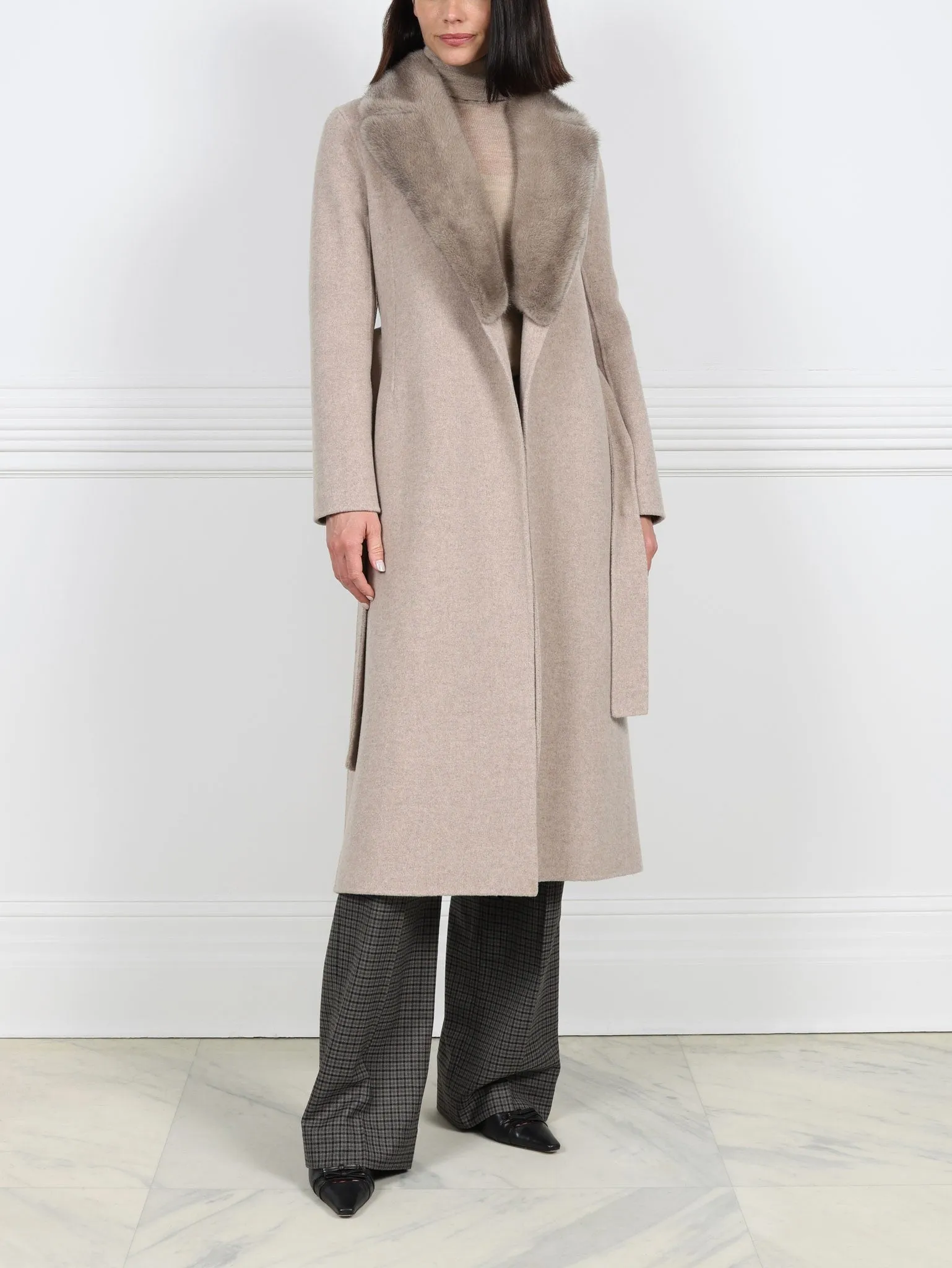 The Anita Wool Cashmere Coat with Mink Collar sold by Pologeorgis product image thumbnail 2