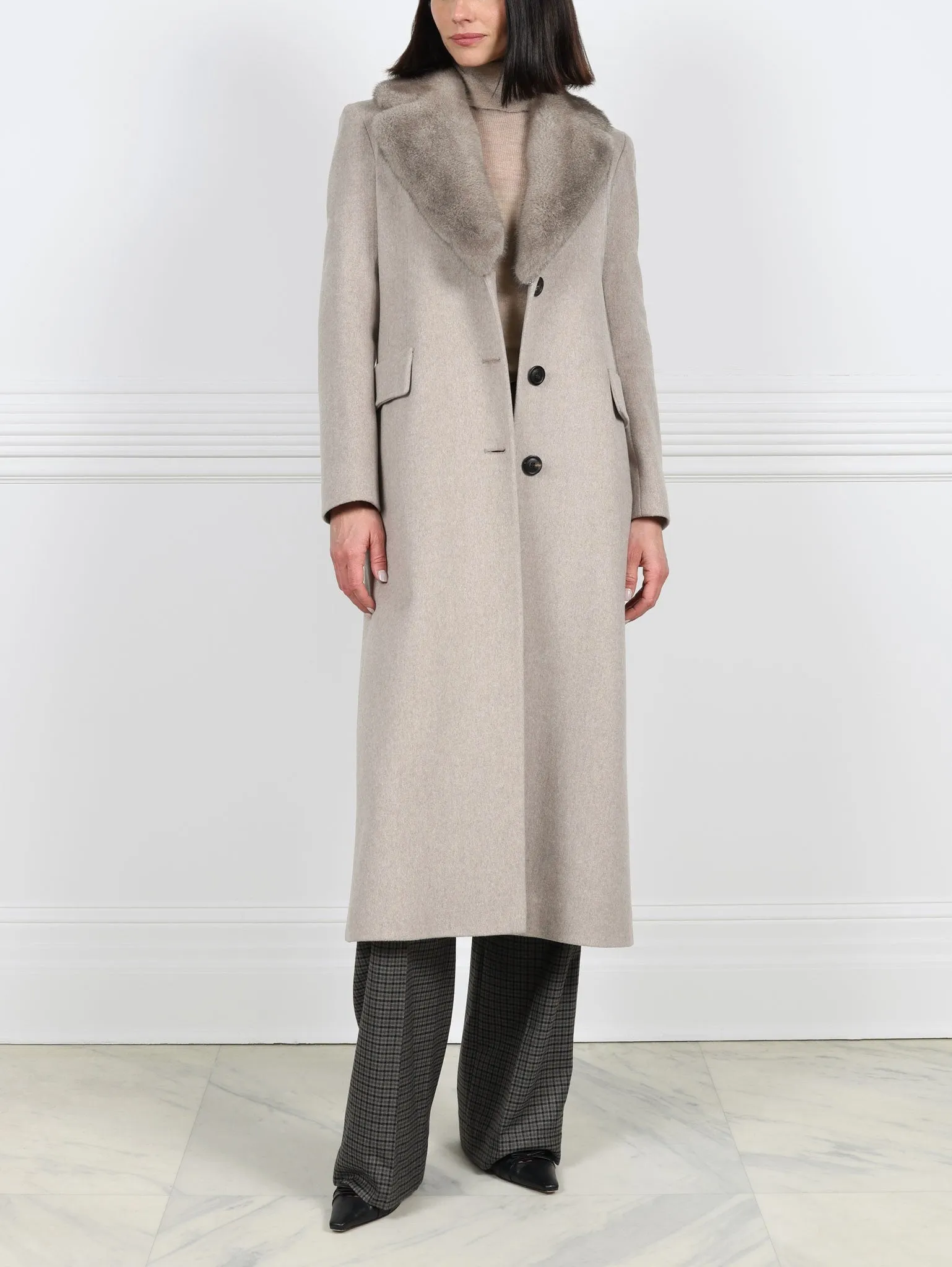 Chesterfield Coat with Mink Collar sold by Pologeorgis product image thumbnail 2