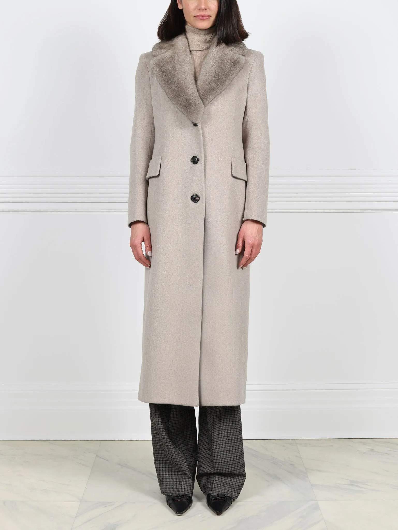 Chesterfield Coat with Mink Collar sold by Pologeorgis product image thumbnail 4