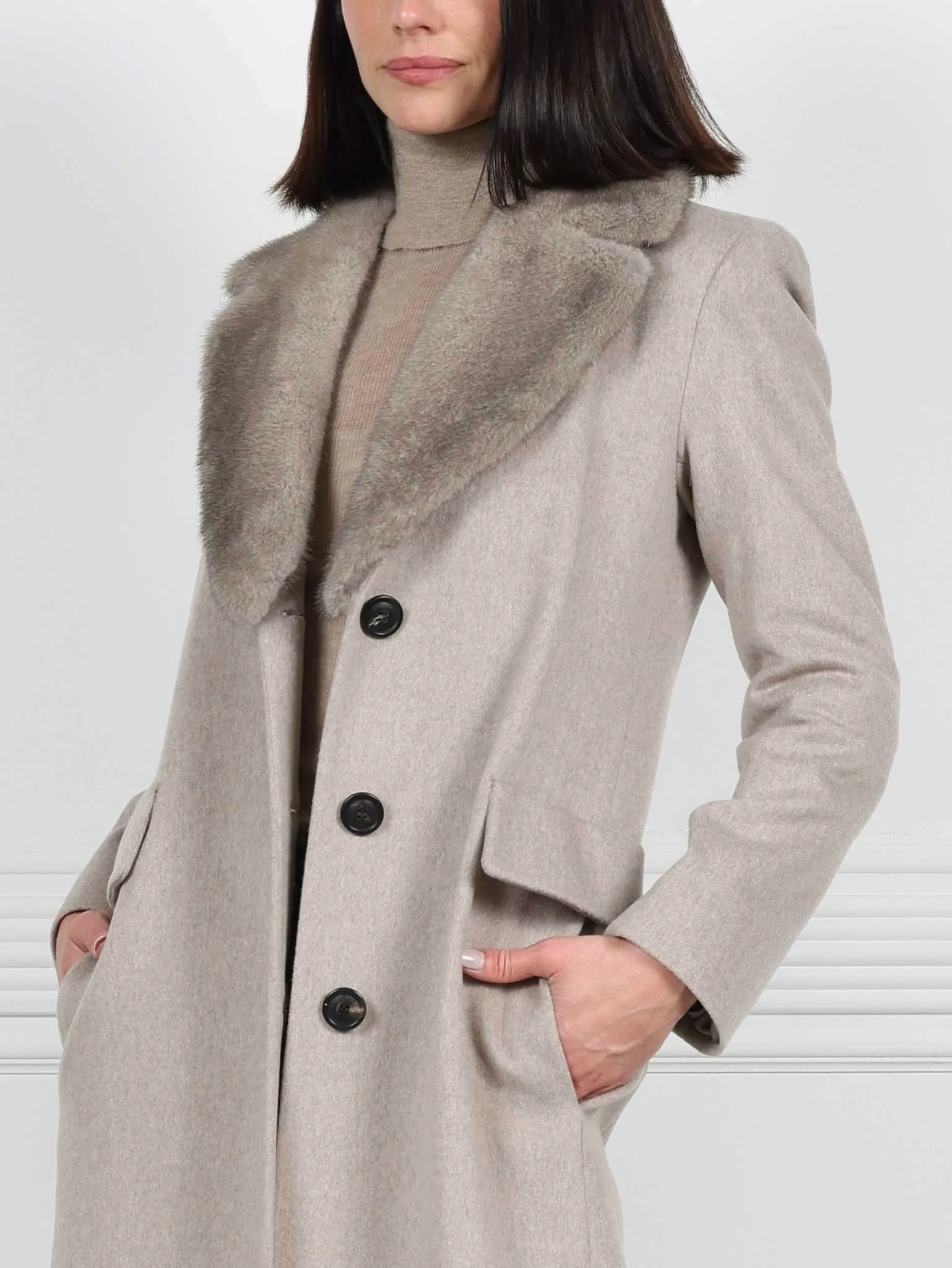 Chesterfield Coat with Mink Collar sold by Pologeorgis product image thumbnail 3