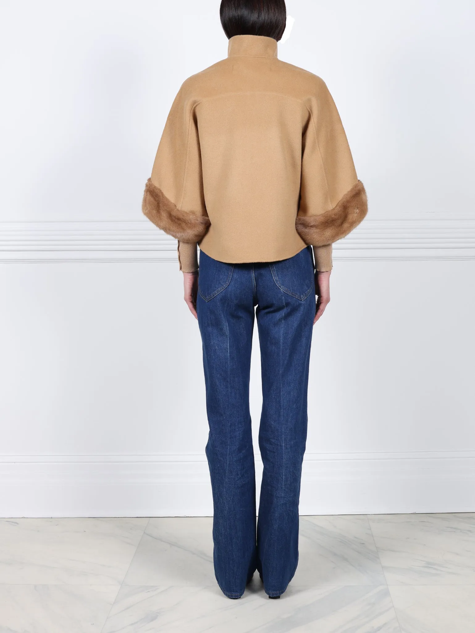 The Maren Wool Cashmere Blend Jacket with Mink Fur Trim sold by Pologeorgis product image thumbnail 4