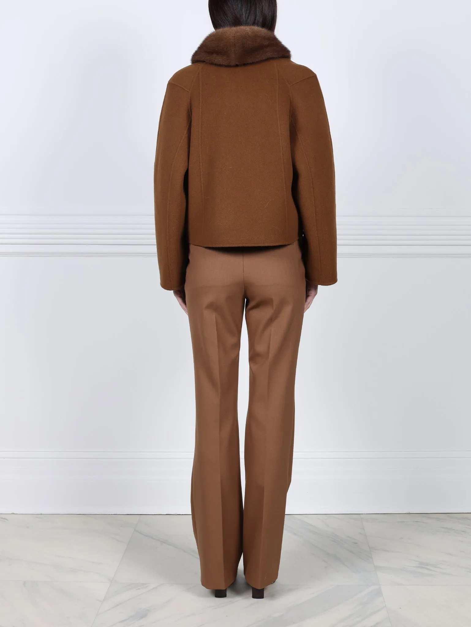 The Lylia Double Face Jacket with Mink Fur Collar sold by Pologeorgis product image thumbnail 5