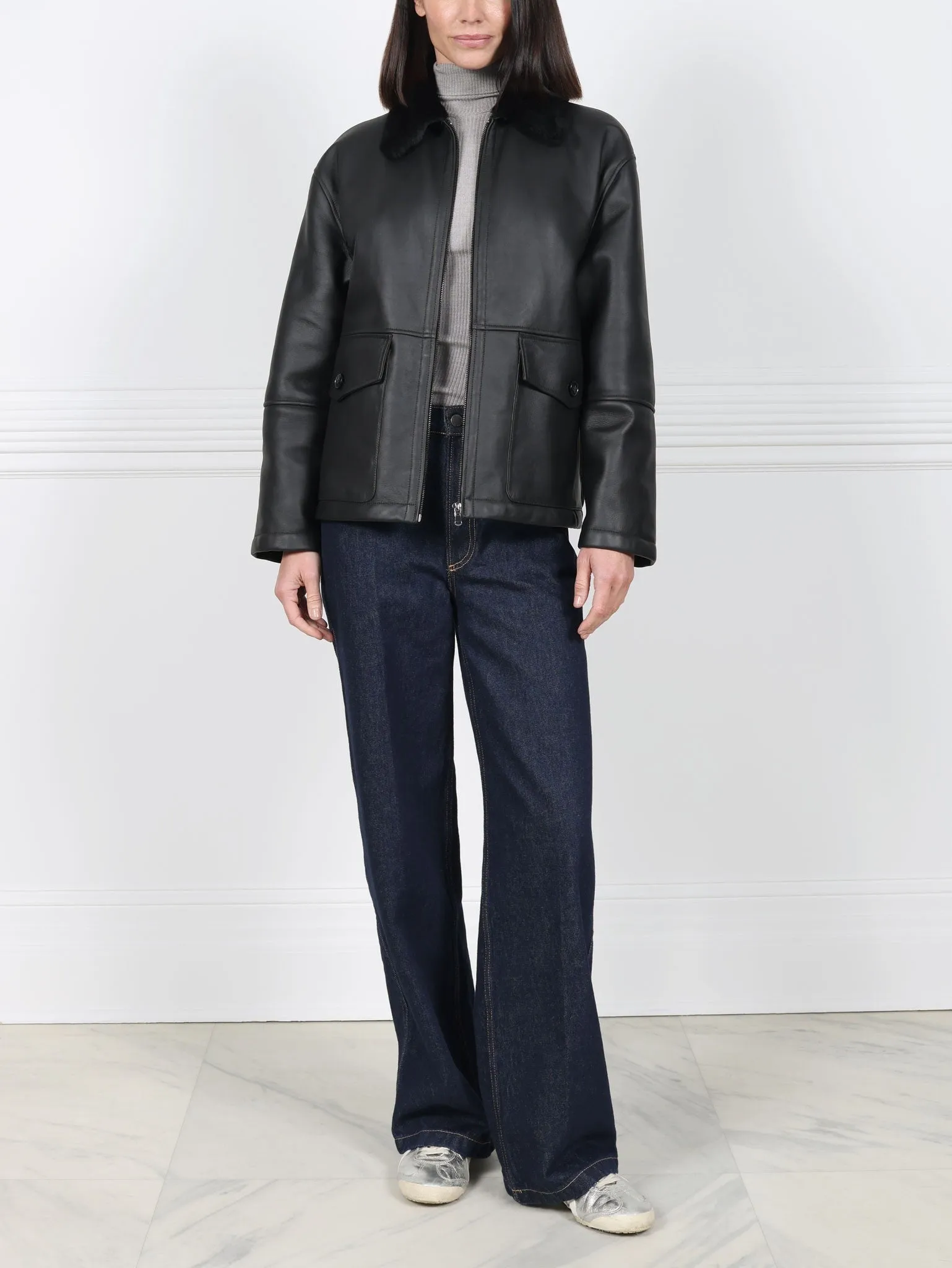 The Raider Shearling Jacket sold by Pologeorgis