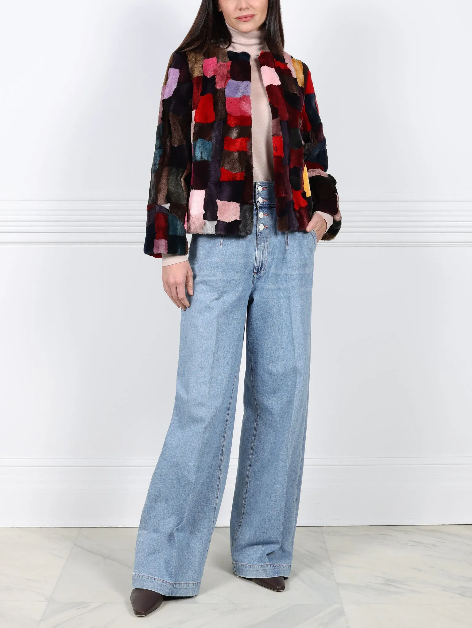 Upcycled Multi Color Fox Jacket sold by Pologeorgis