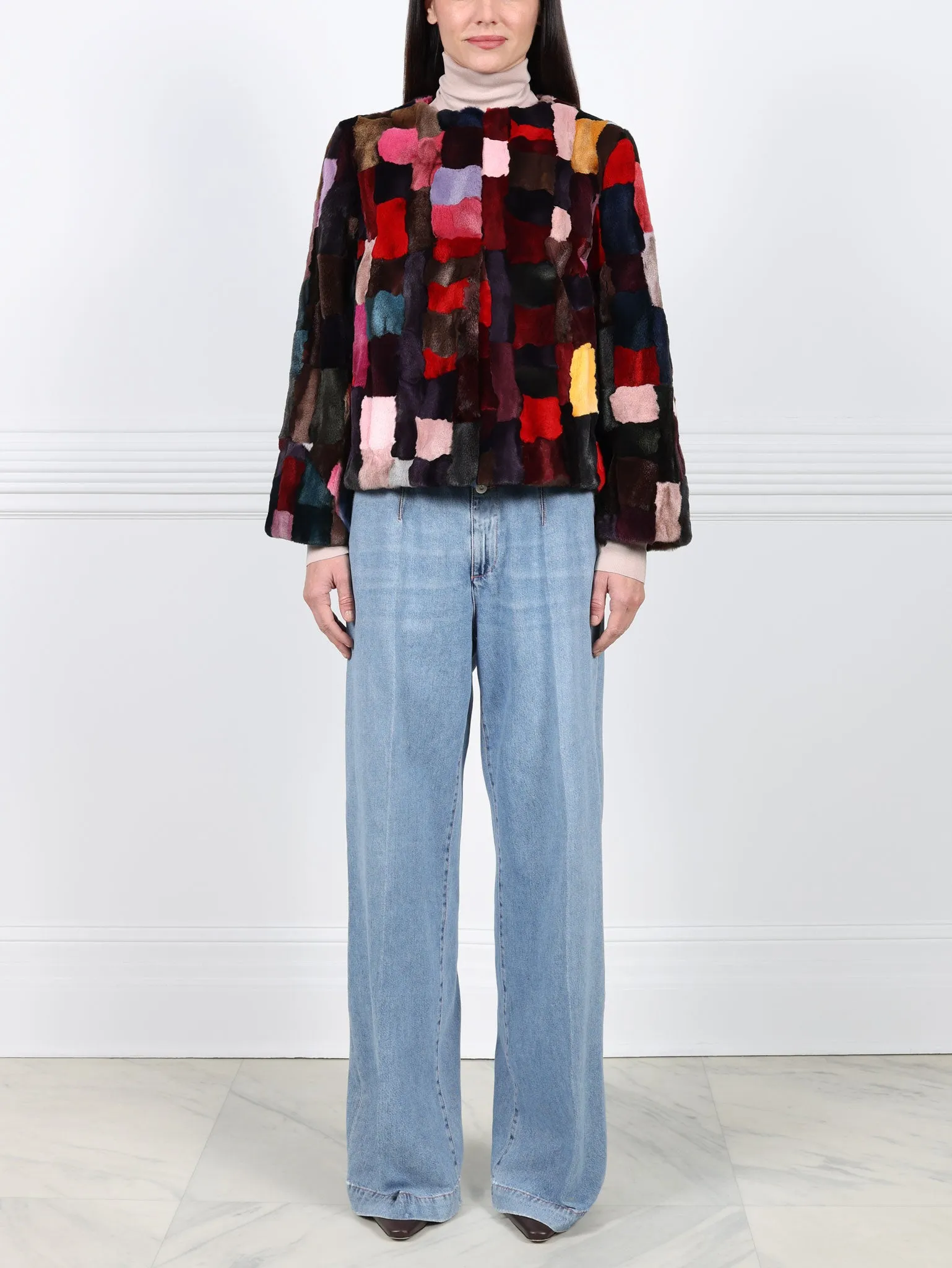 Upcycled Multi Color Fox Jacket sold by Pologeorgis product image thumbnail 4