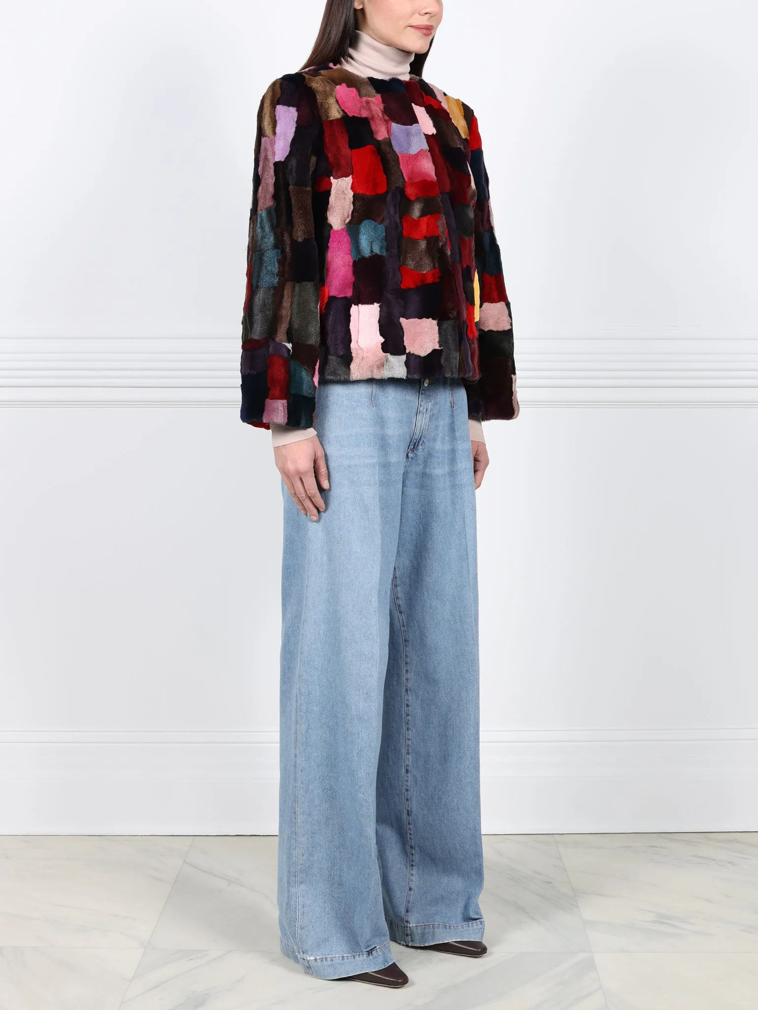 Upcycled Multi Color Fox Jacket sold by Pologeorgis product image thumbnail 5