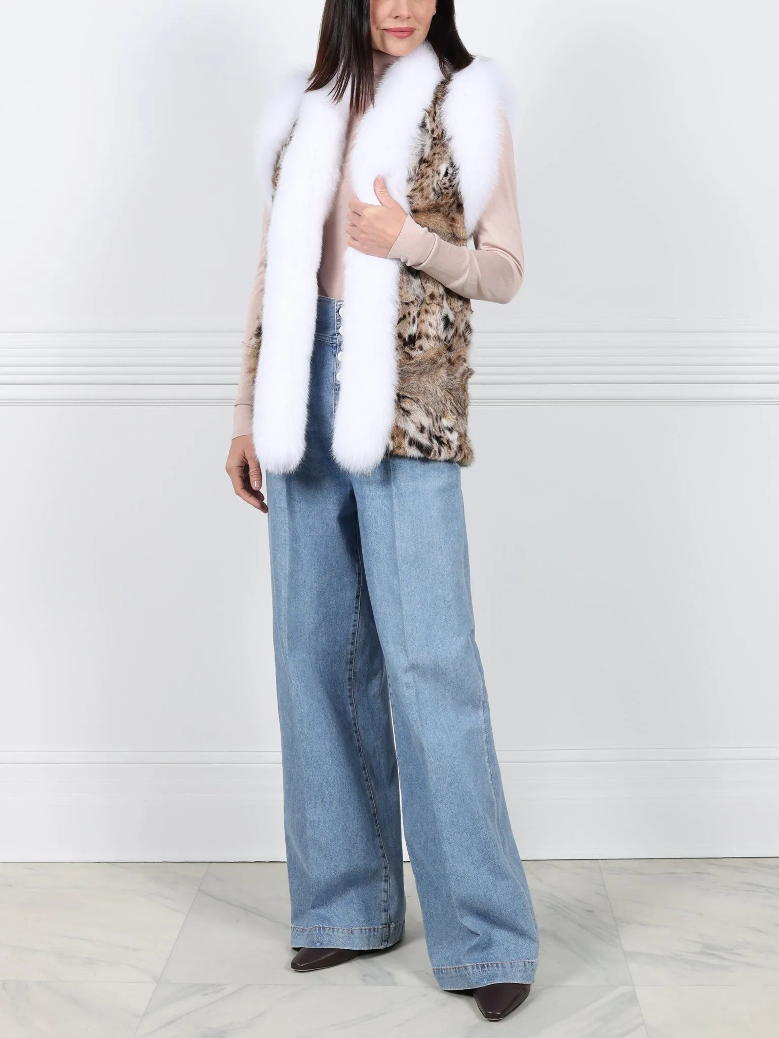 The Upcycled Spotted Fur Vest sold by Pologeorgis product image thumbnail 3