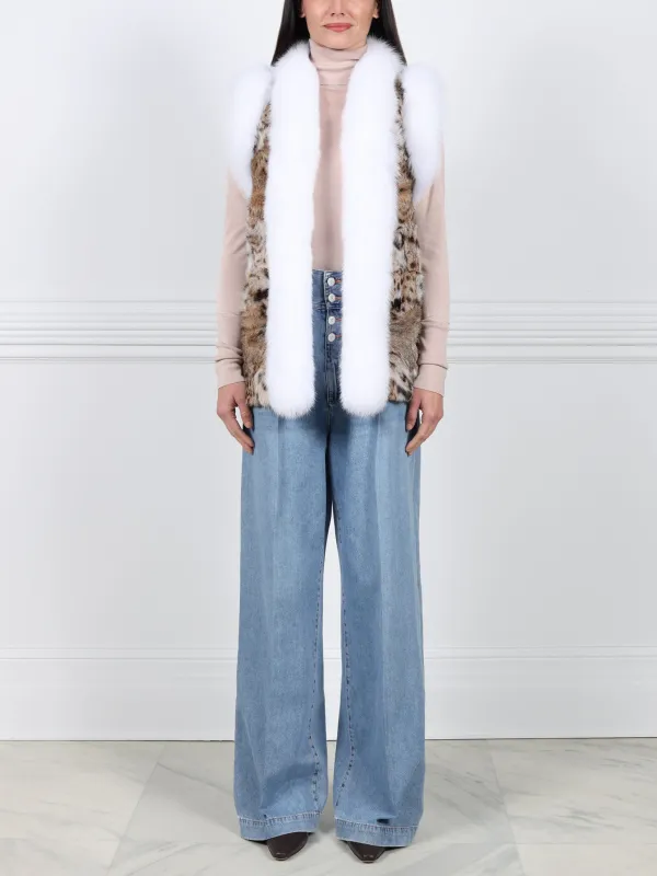 The Upcycled Spotted Fur Vest sold by Pologeorgis