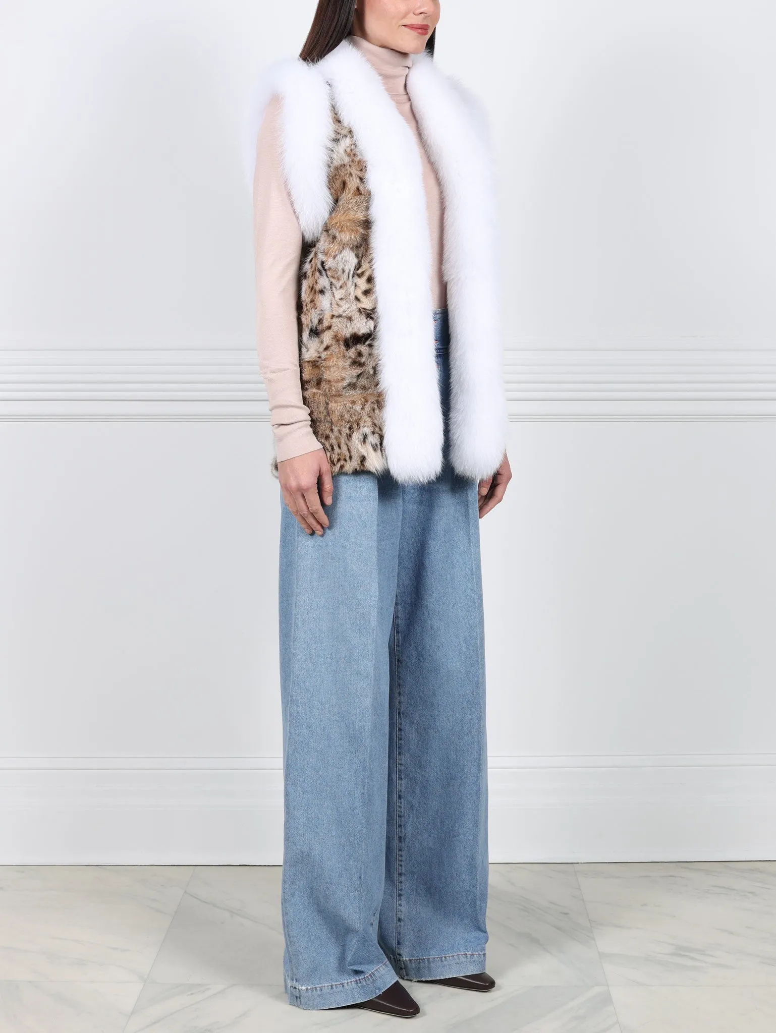 The Upcycled Spotted Fur Vest sold by Pologeorgis product image thumbnail 4