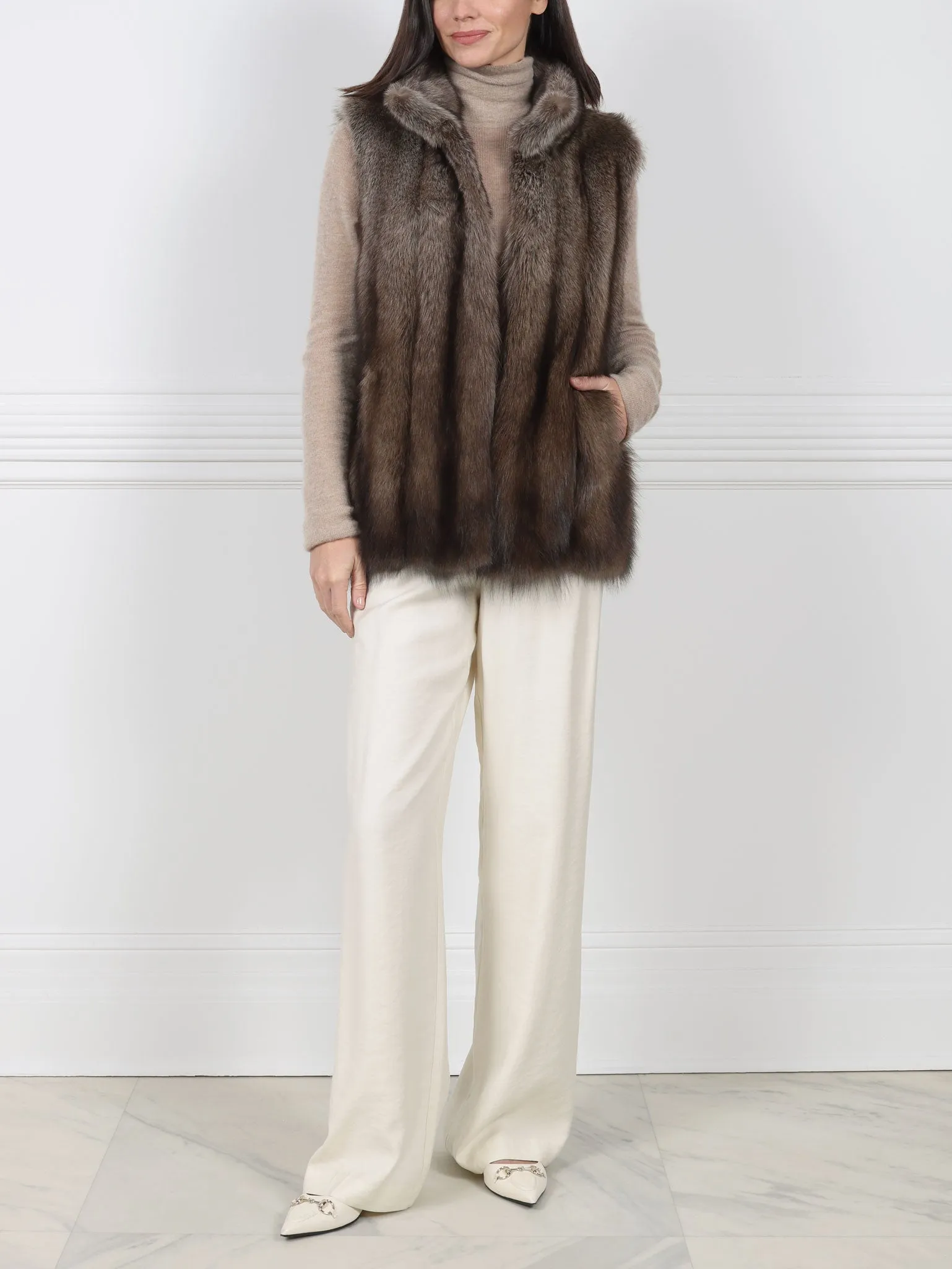 Fisher Fur Vest sold by Pologeorgis