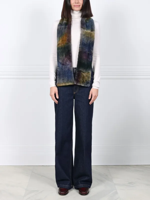 Upcycled Tie Dyed Fur Scarf sold by Pologeorgis