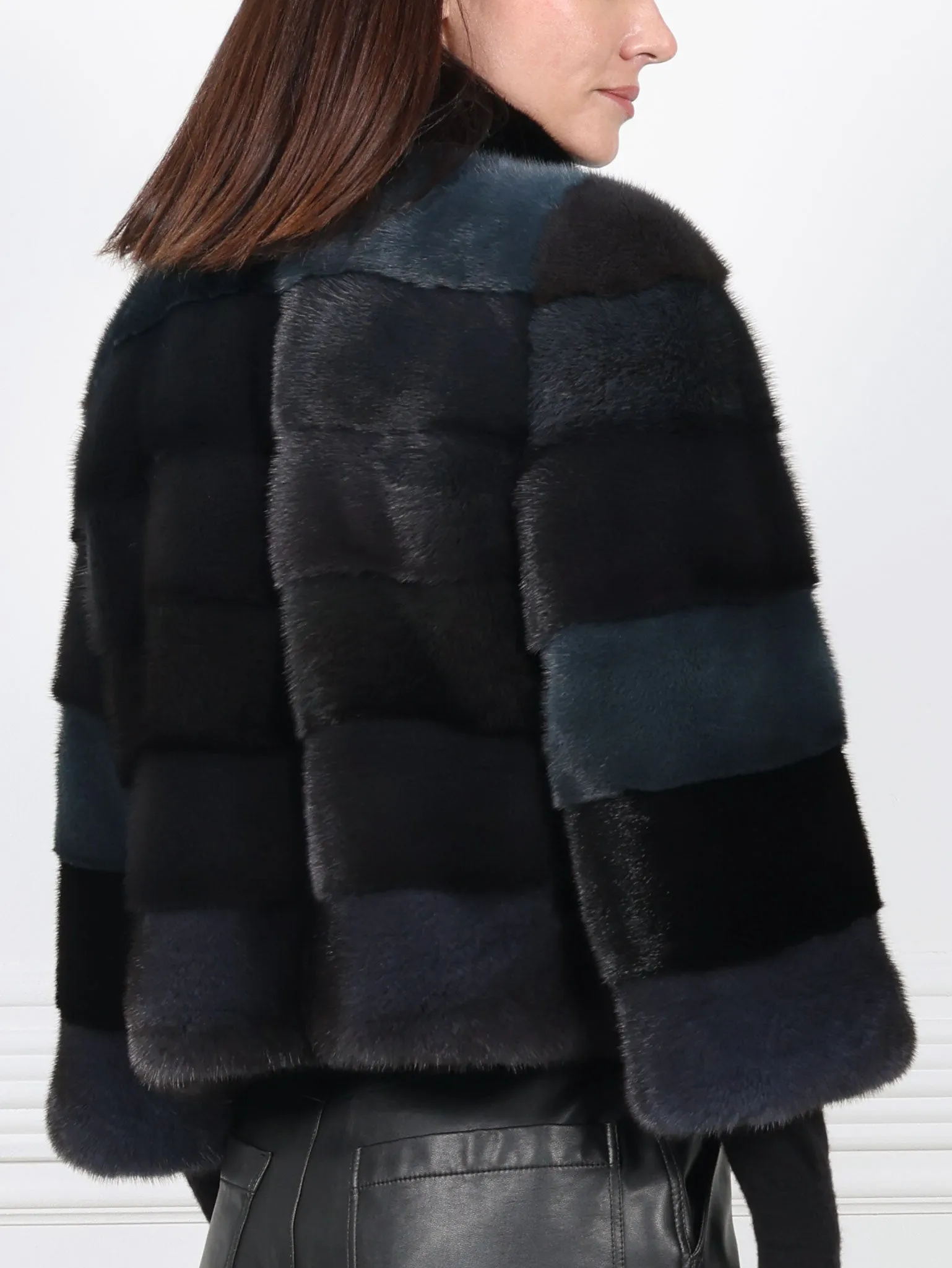 Teal Upcycled Mink Fur Jacket sold by Pologeorgis product image thumbnail 2
