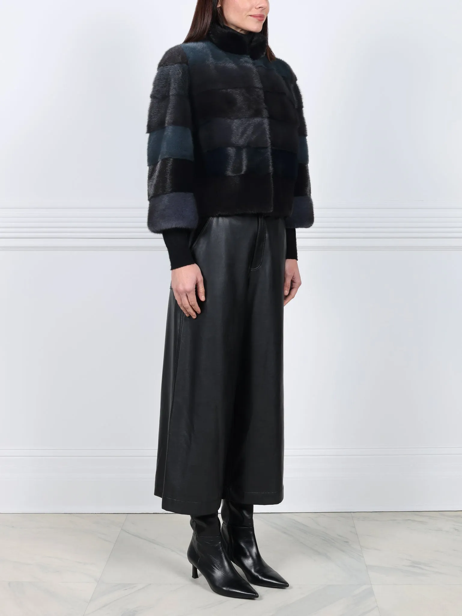 Teal Upcycled Mink Fur Jacket sold by Pologeorgis product image thumbnail 4