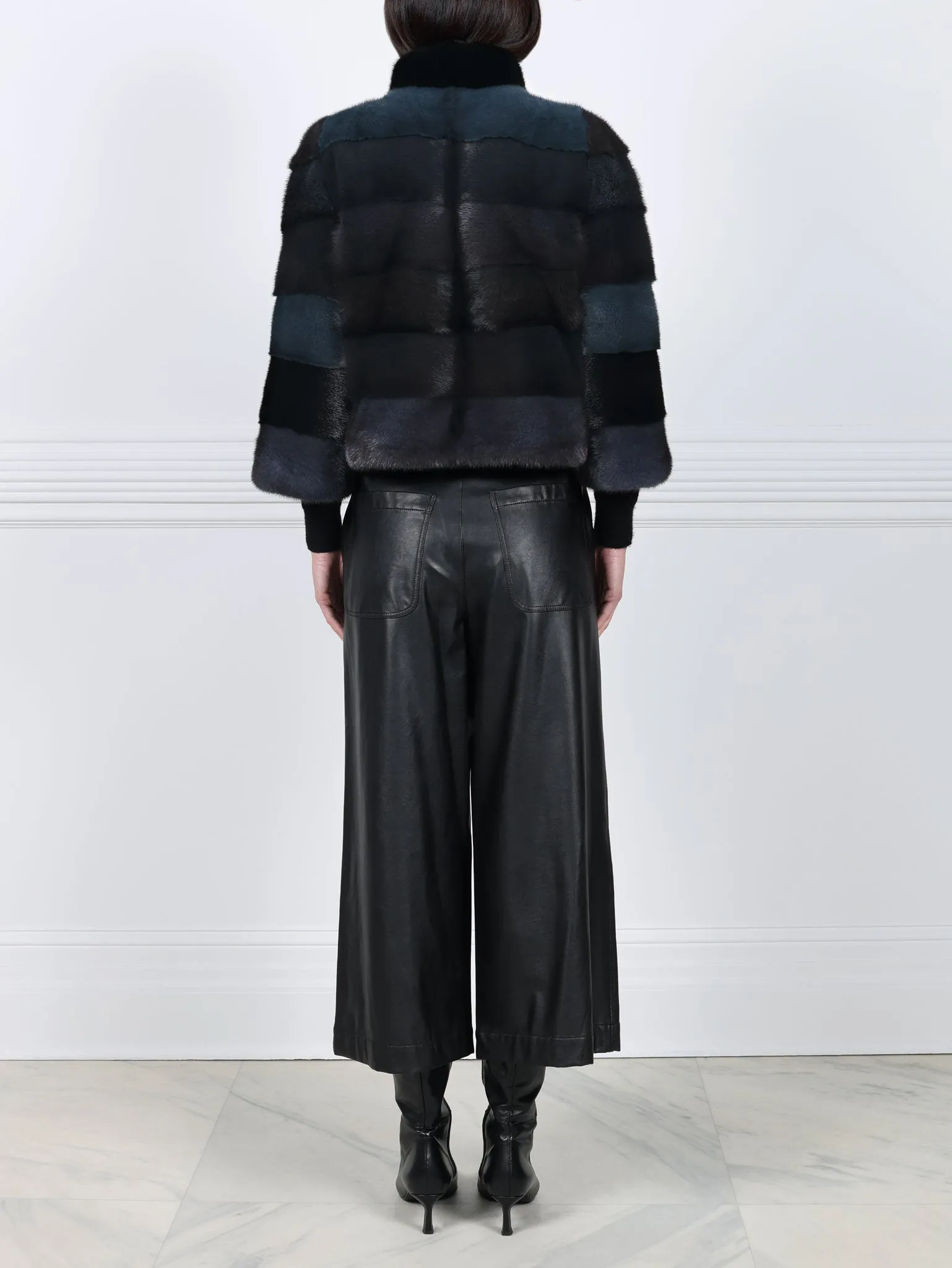 Teal Upcycled Mink Fur Jacket sold by Pologeorgis product image thumbnail 5