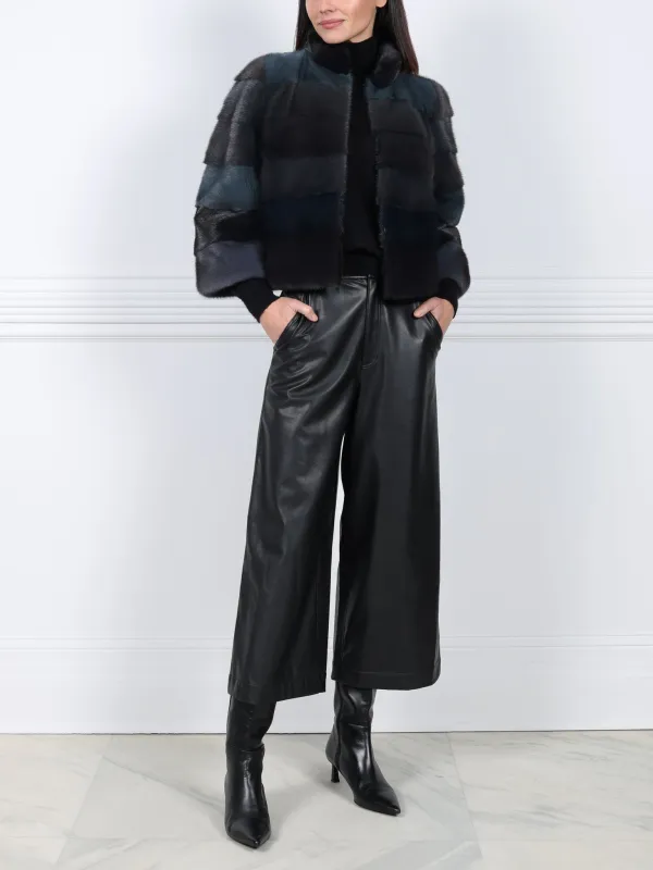 Teal Upcycled Mink Fur Jacket sold by Pologeorgis