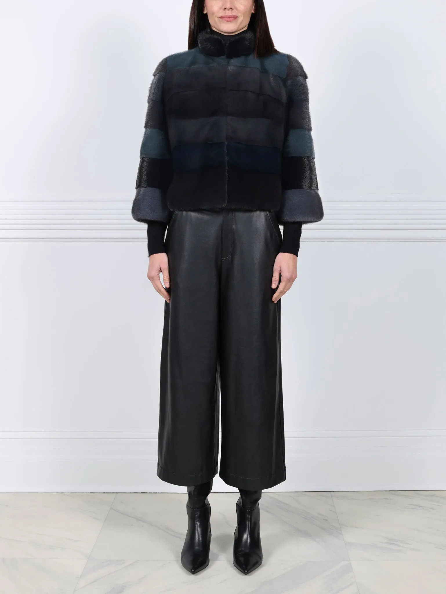 Teal Upcycled Mink Fur Jacket sold by Pologeorgis product image thumbnail 3