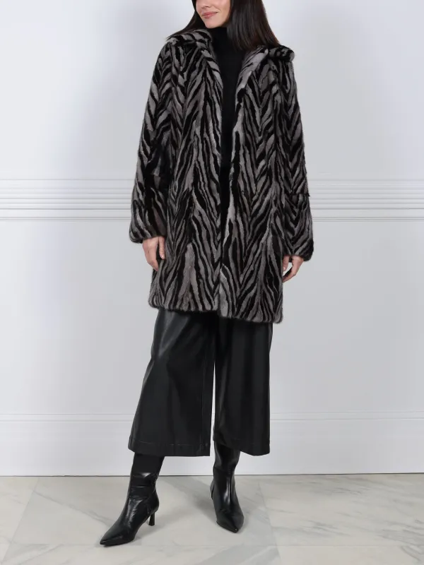 The Chevron Fen Upcycled Mink Coat sold by Pologeorgis