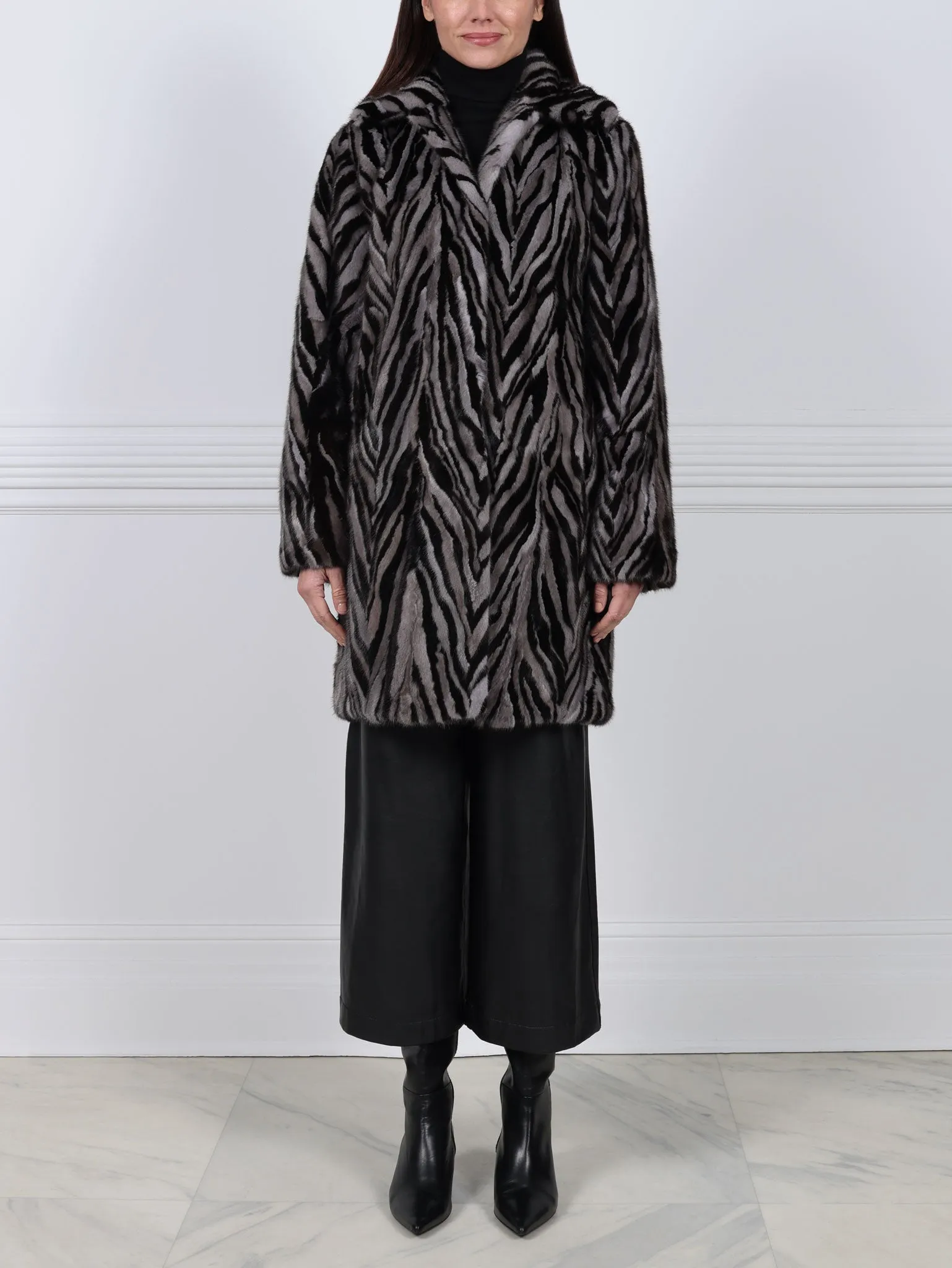 The Chevron Fen Upcycled Mink Coat sold by Pologeorgis product image thumbnail 3