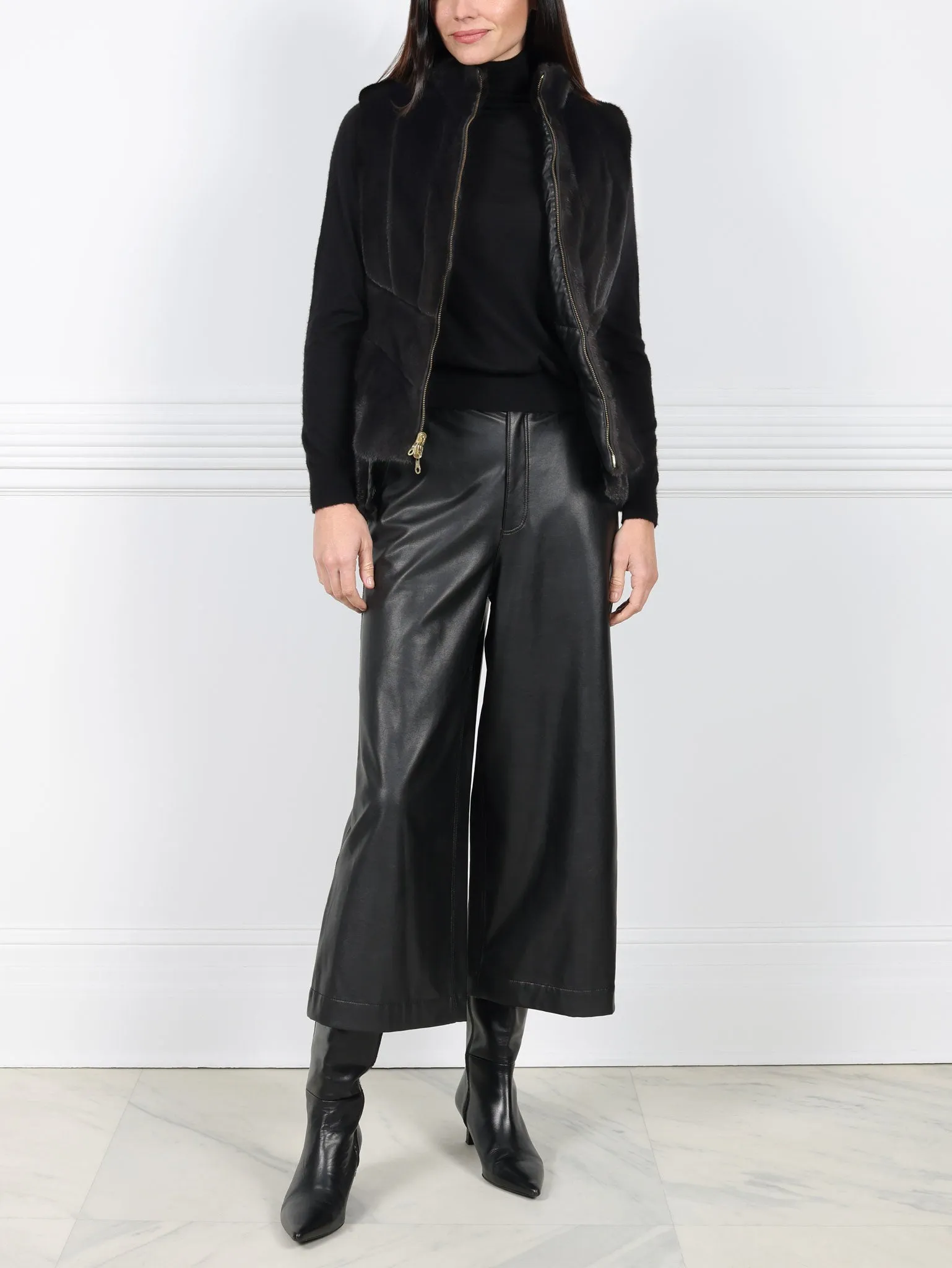 Mink Puffer Reversible to Leather Vest sold by Pologeorgis product image thumbnail 5