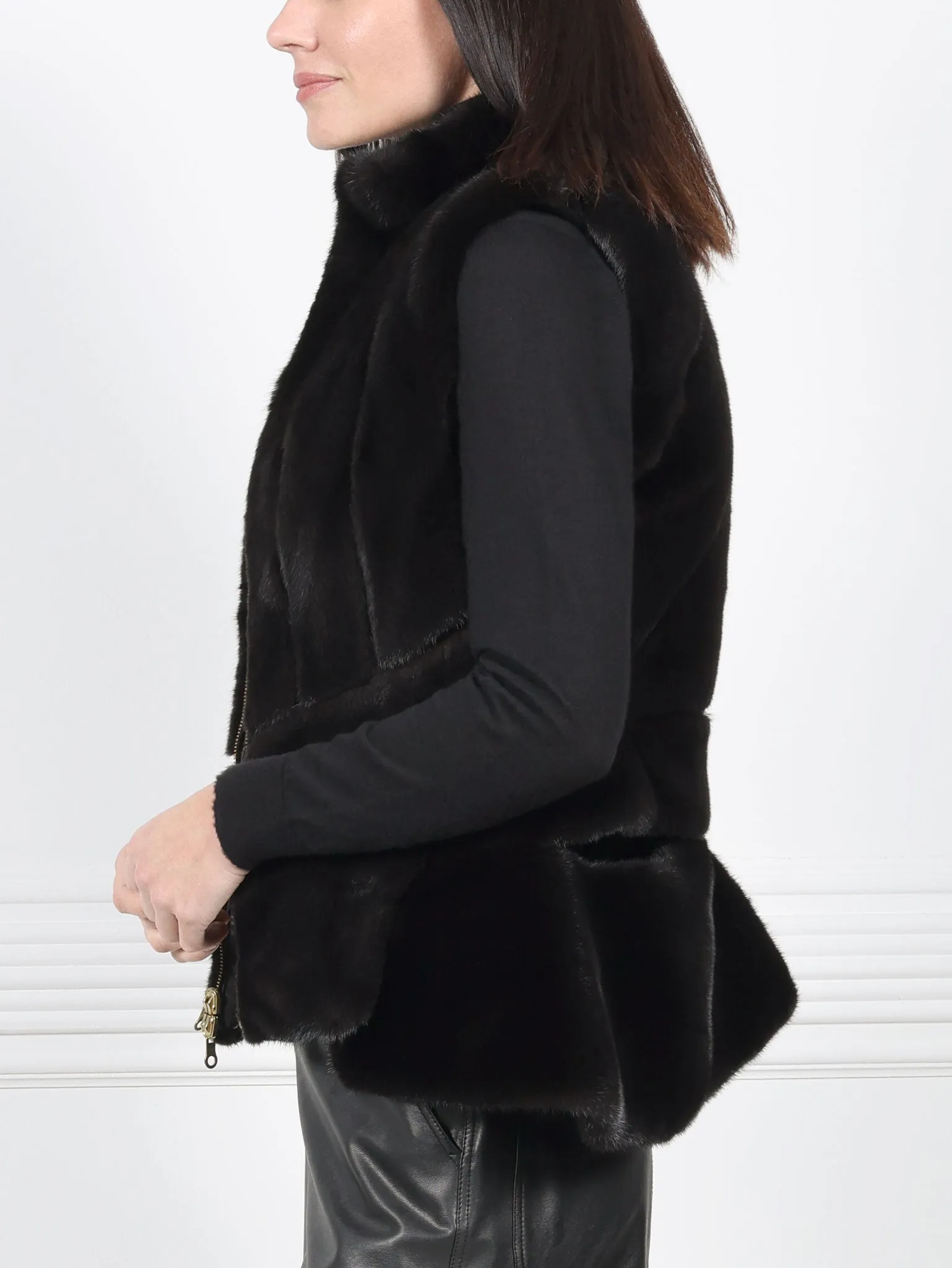 Mink Puffer Reversible to Leather Vest sold by Pologeorgis product image thumbnail 2