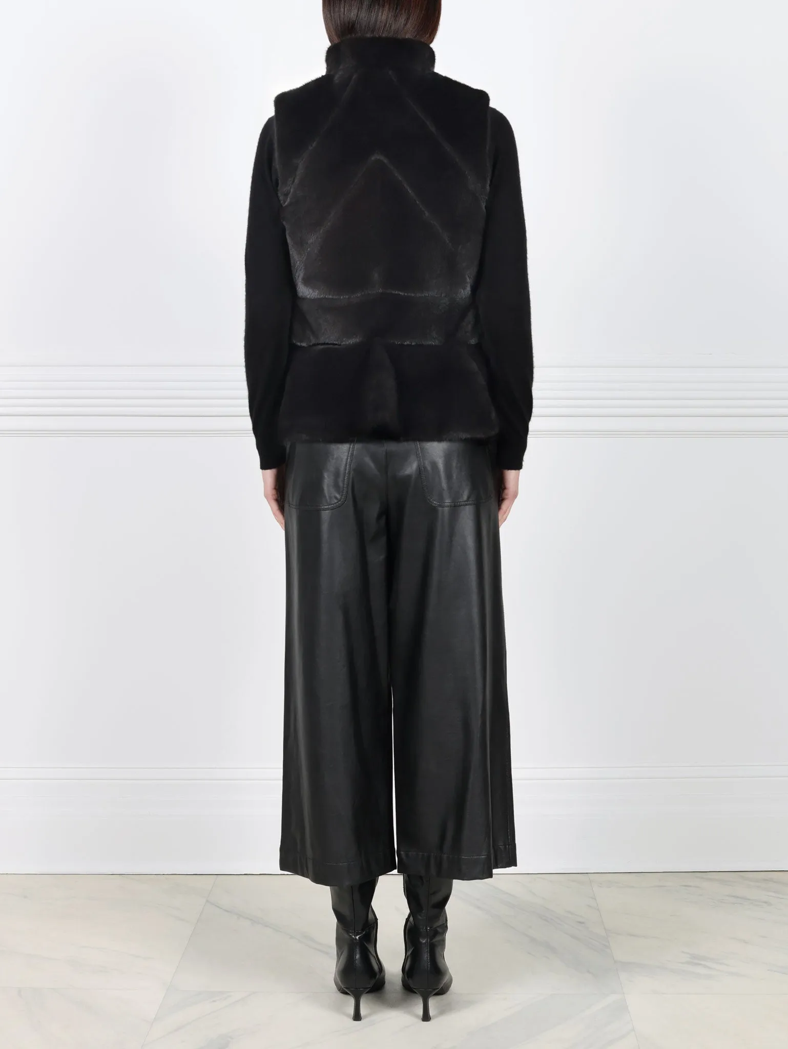 Mink Puffer Reversible to Leather Vest sold by Pologeorgis product image thumbnail 4